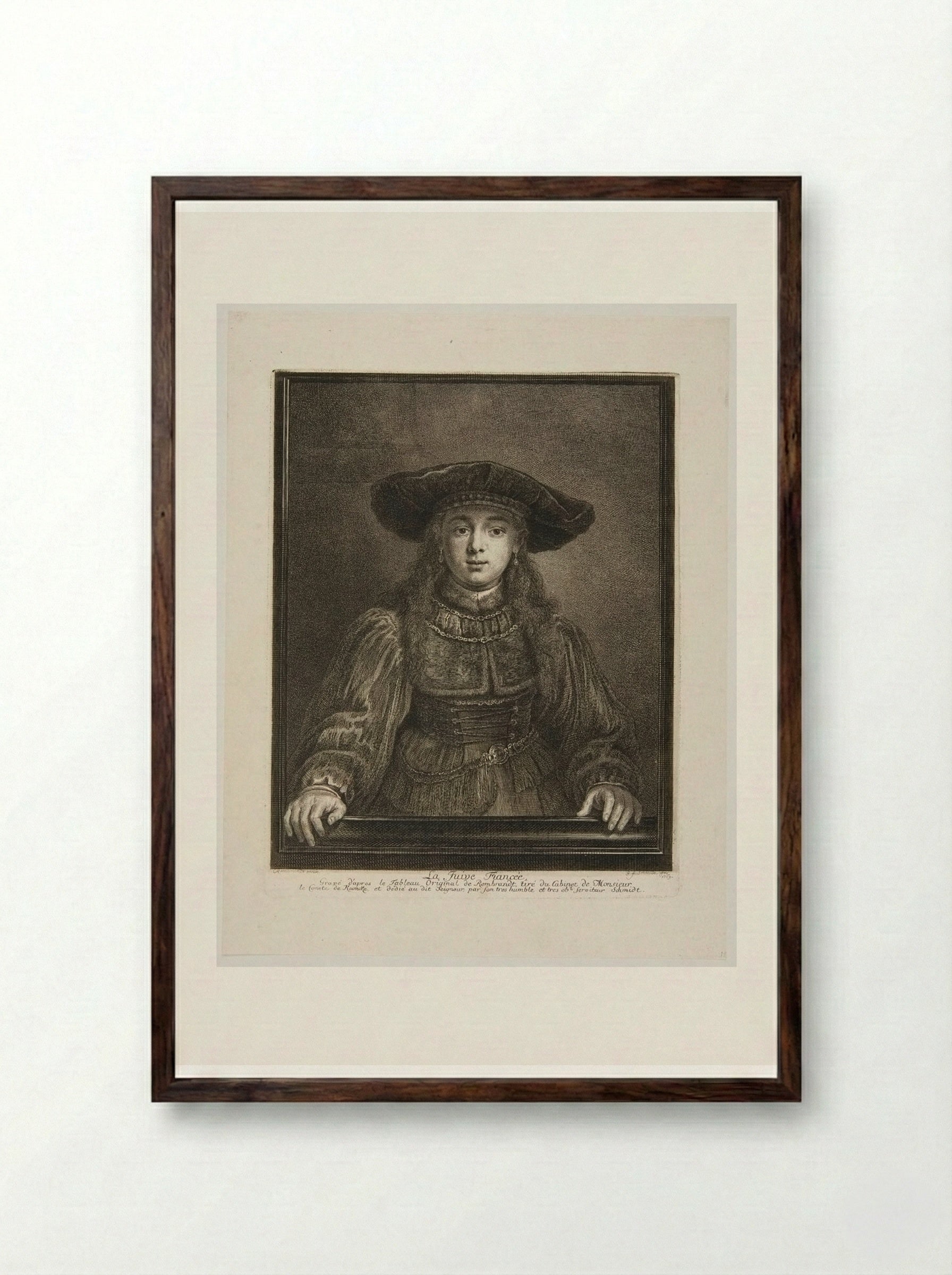 The Jewish Fiancée - Georg Friedrich Schmidt - Framed Print Dark Wood
