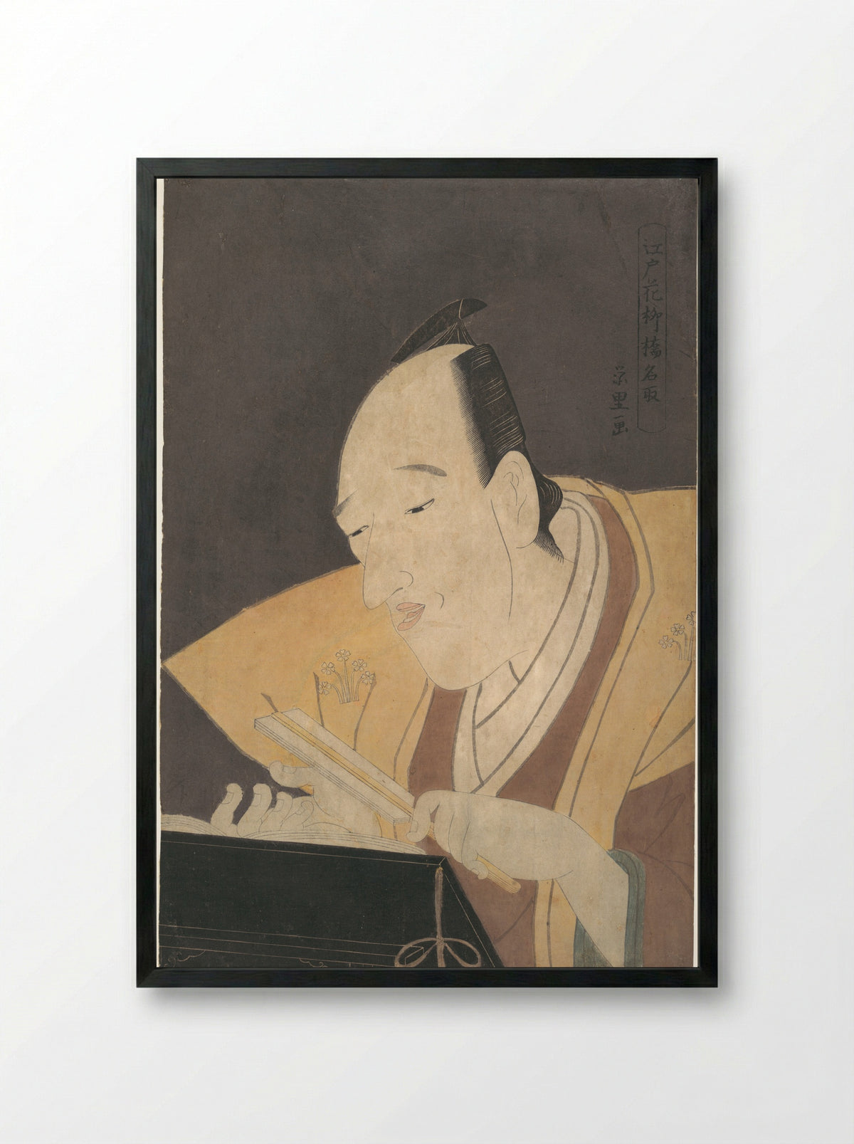 The Jo-ruri Narrator Tomimoto Buzendaya - Chōkyōsai Eiri - Framed Print Black
