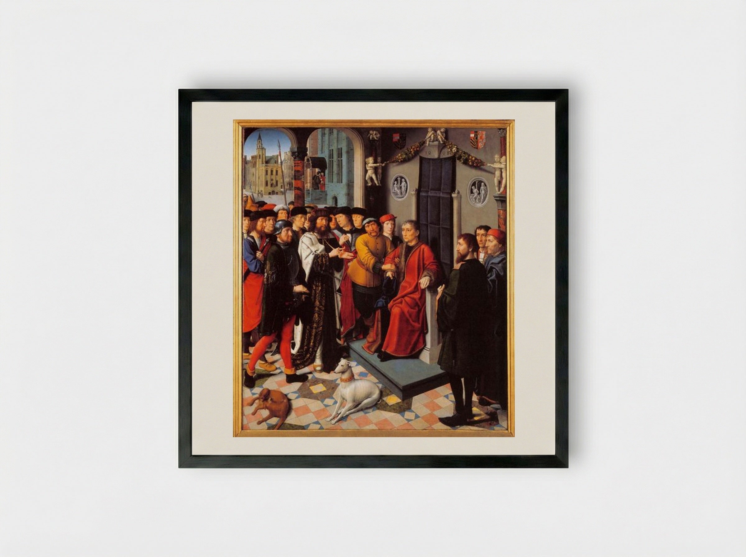 The Judgement of Cambyses - Gerard David - Framed Print Black