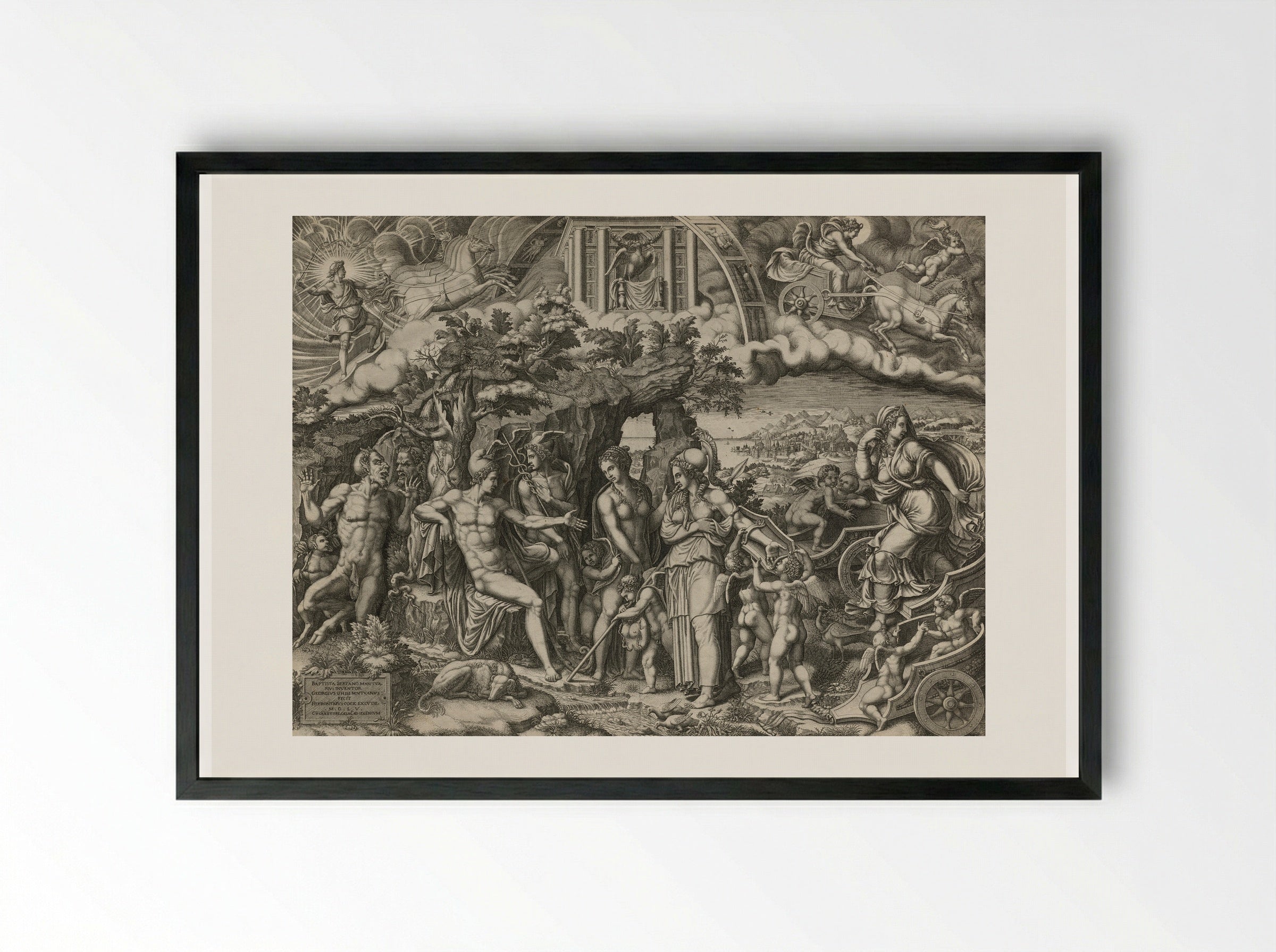 The Judgement of Paris - Giorgio Ghisi - Framed Print Black