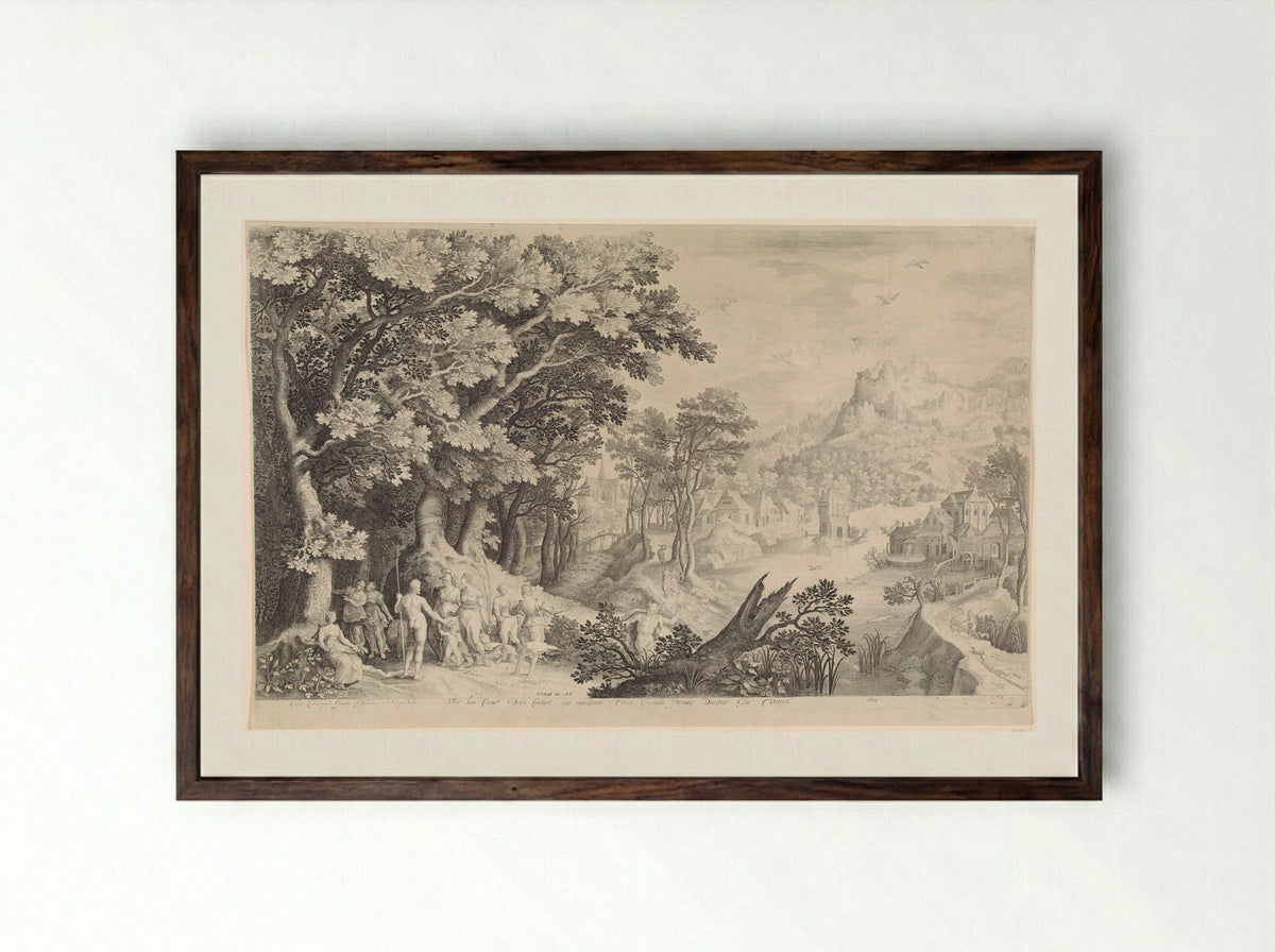 The Judgement of Paris - Fine Art Print - Framed Print Dark Wood