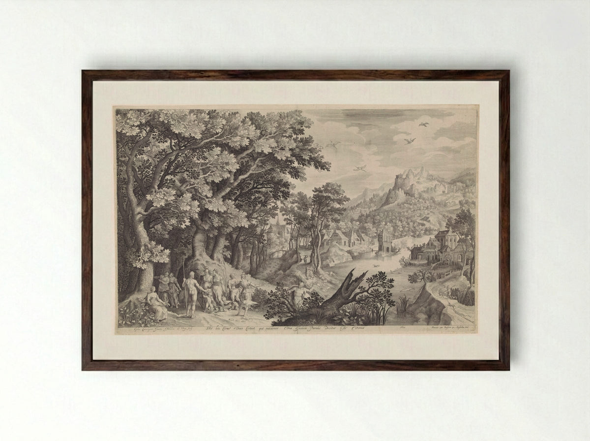 The Judgement of Paris - Jan Saenredam - Framed Print Dark Wood