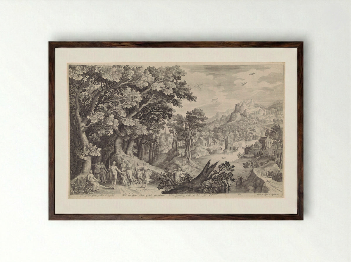 The Judgement of Paris - Jan Saenredam - Framed Print Dark Wood