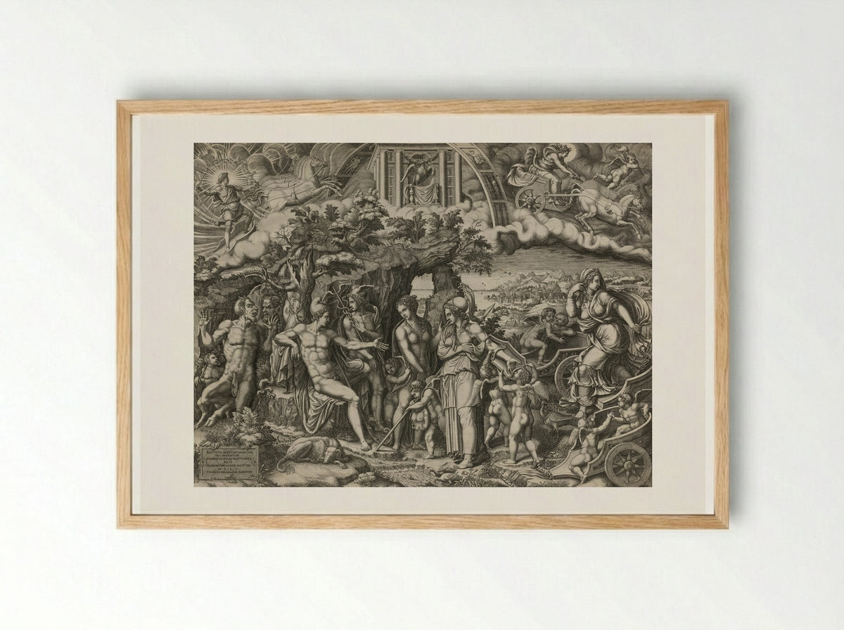 The Judgement of Paris - Giorgio Ghisi - Framed Print Wood