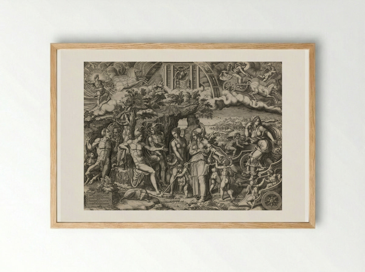 The Judgement of Paris - Giorgio Ghisi - Framed Print Wood
