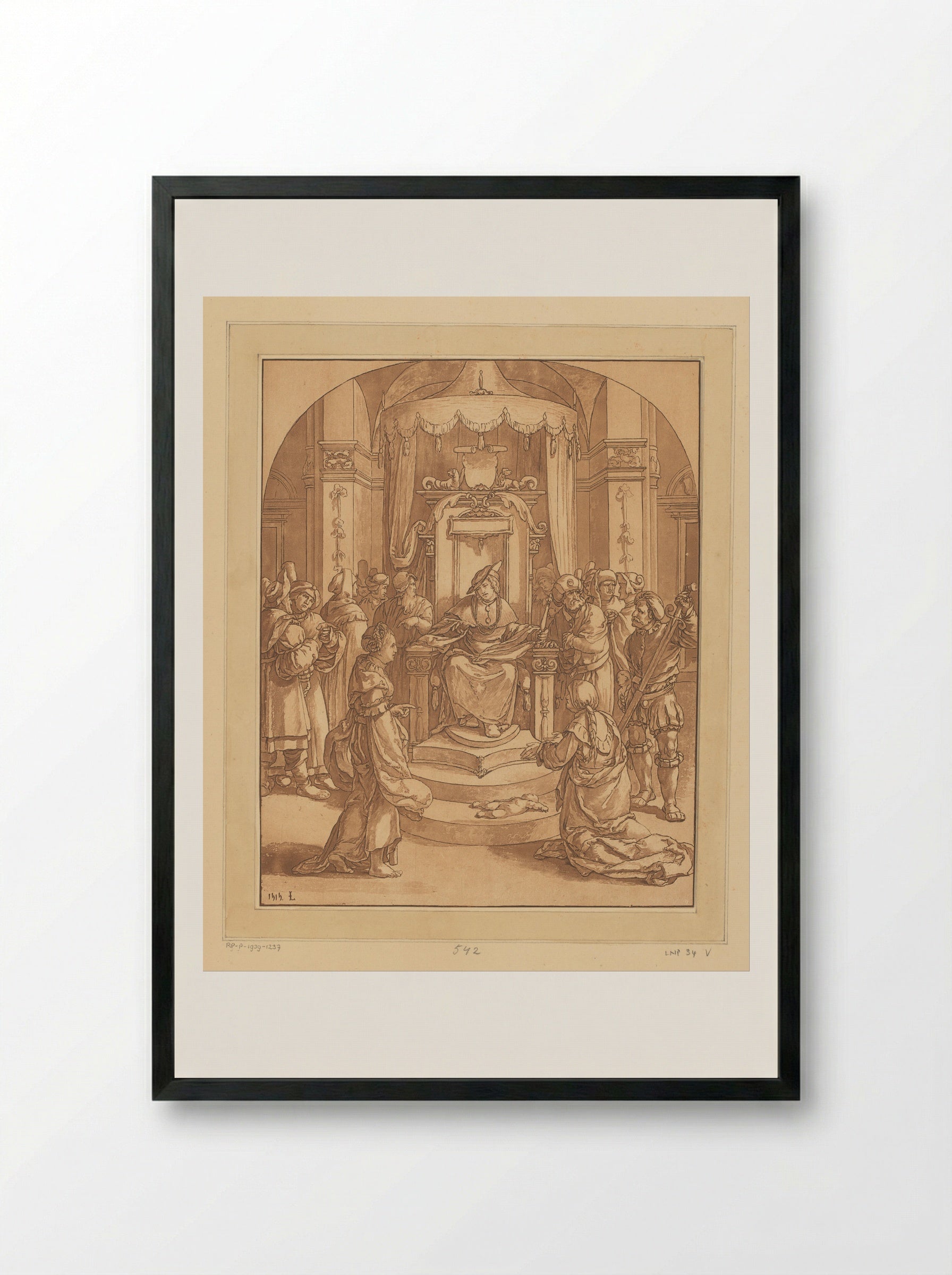 The Judgement of Solomon - Cornelis Brouwer - Framed Print Black