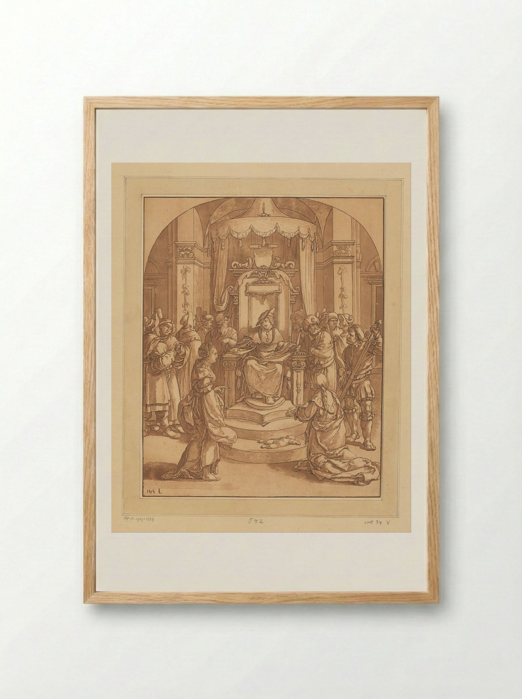 The Judgement of Solomon - Cornelis Brouwer - Framed Print Wood