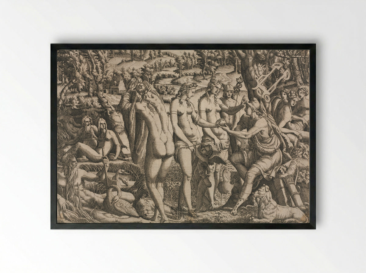 The Judgment of Paris - Jean Mignon - Framed Print Black