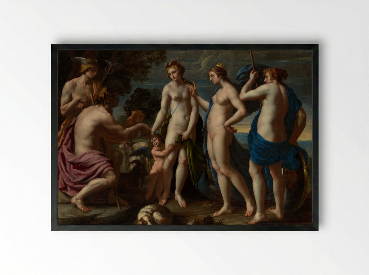 The Judgment of Paris - Alessandro Turchi - Framed Print Black