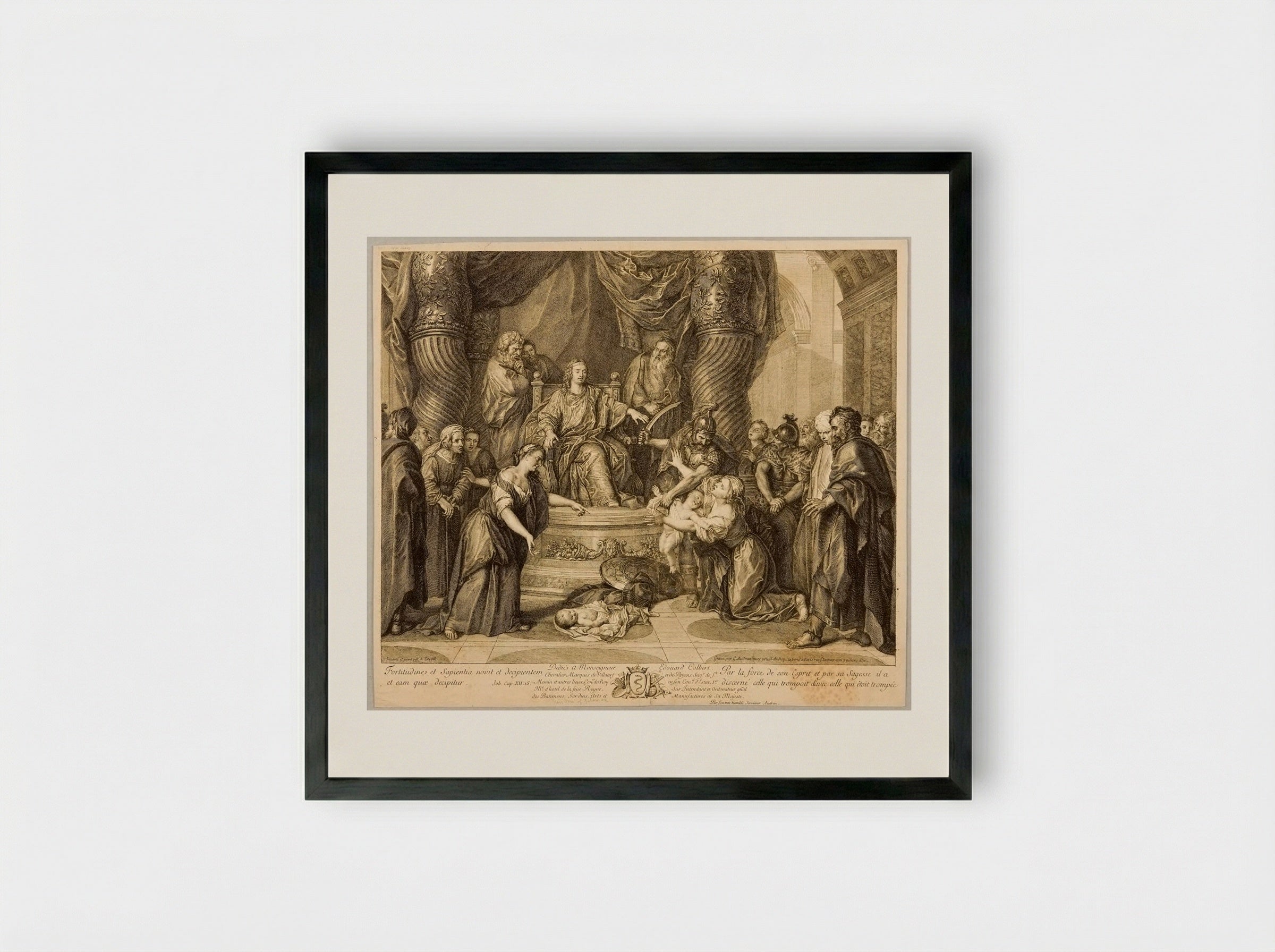 The Judgment of Solomon - Gérard Audran - Framed Print Black