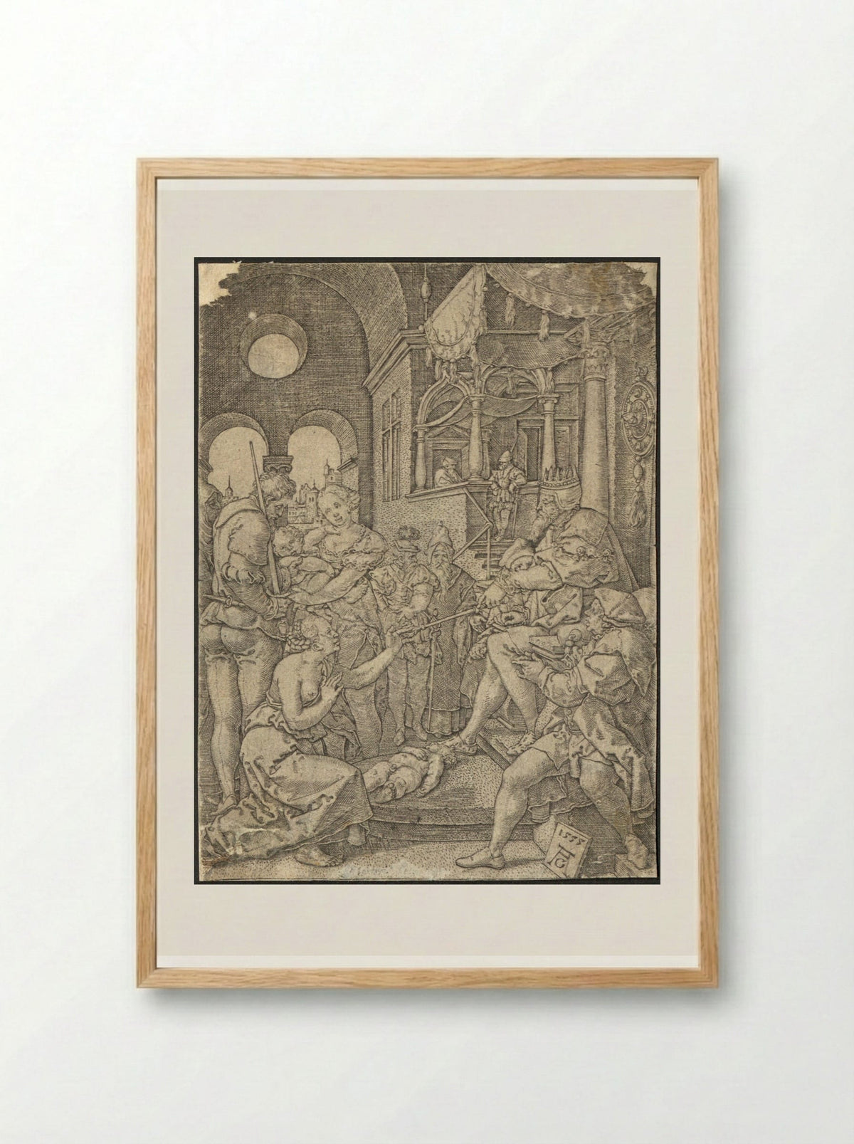 The Judgment of Solomon - Heinrich Aldegrever - Framed Print Wood