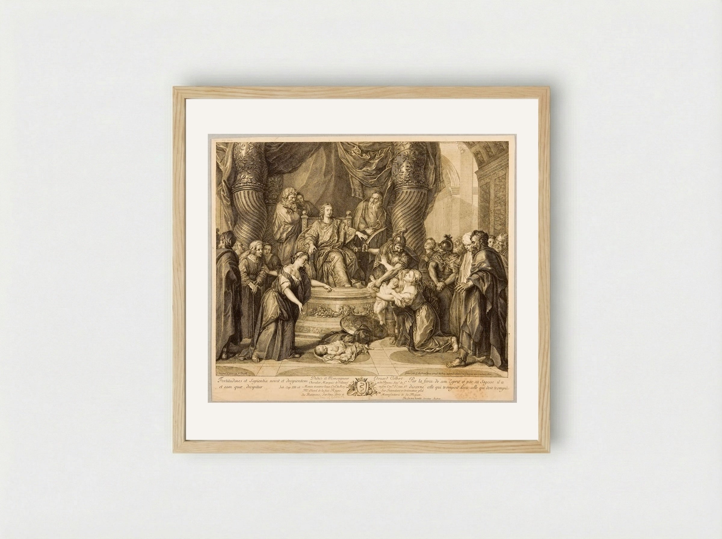 The Judgment of Solomon - Gérard Audran - Framed Print Wood