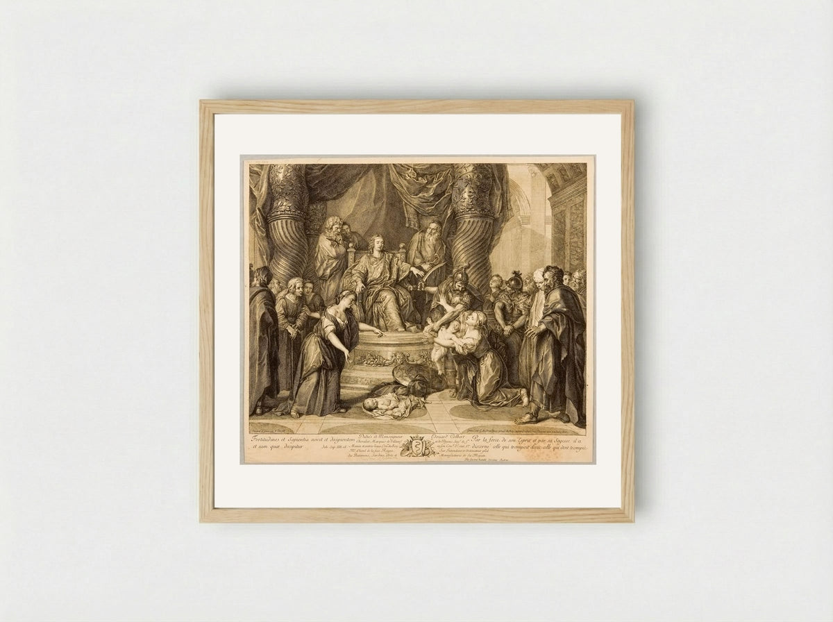 The Judgment of Solomon - Gérard Audran - Framed Print Wood