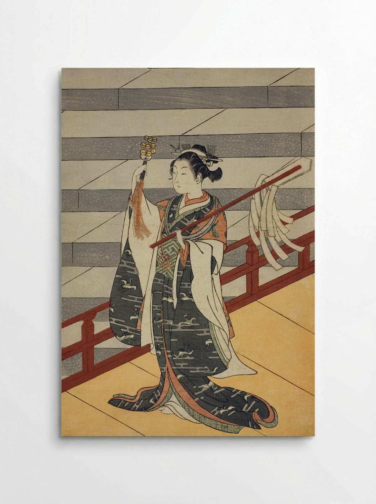 The Kagura Dance - Suzuki Harunobu - Poster
