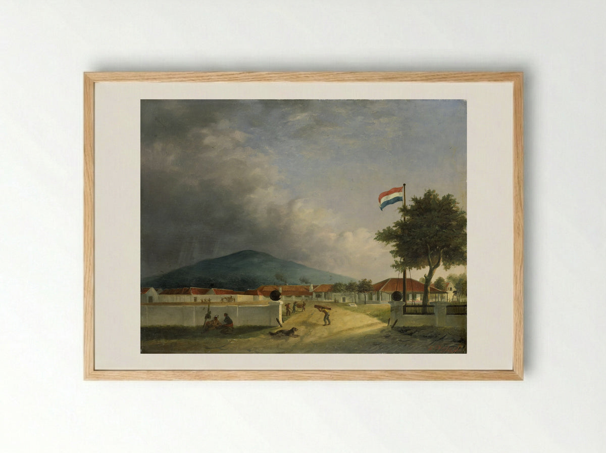 The Kedawong Sugar Factory near Pasuruan on Java - H.Th. Hesselaar - Framed Print Wood