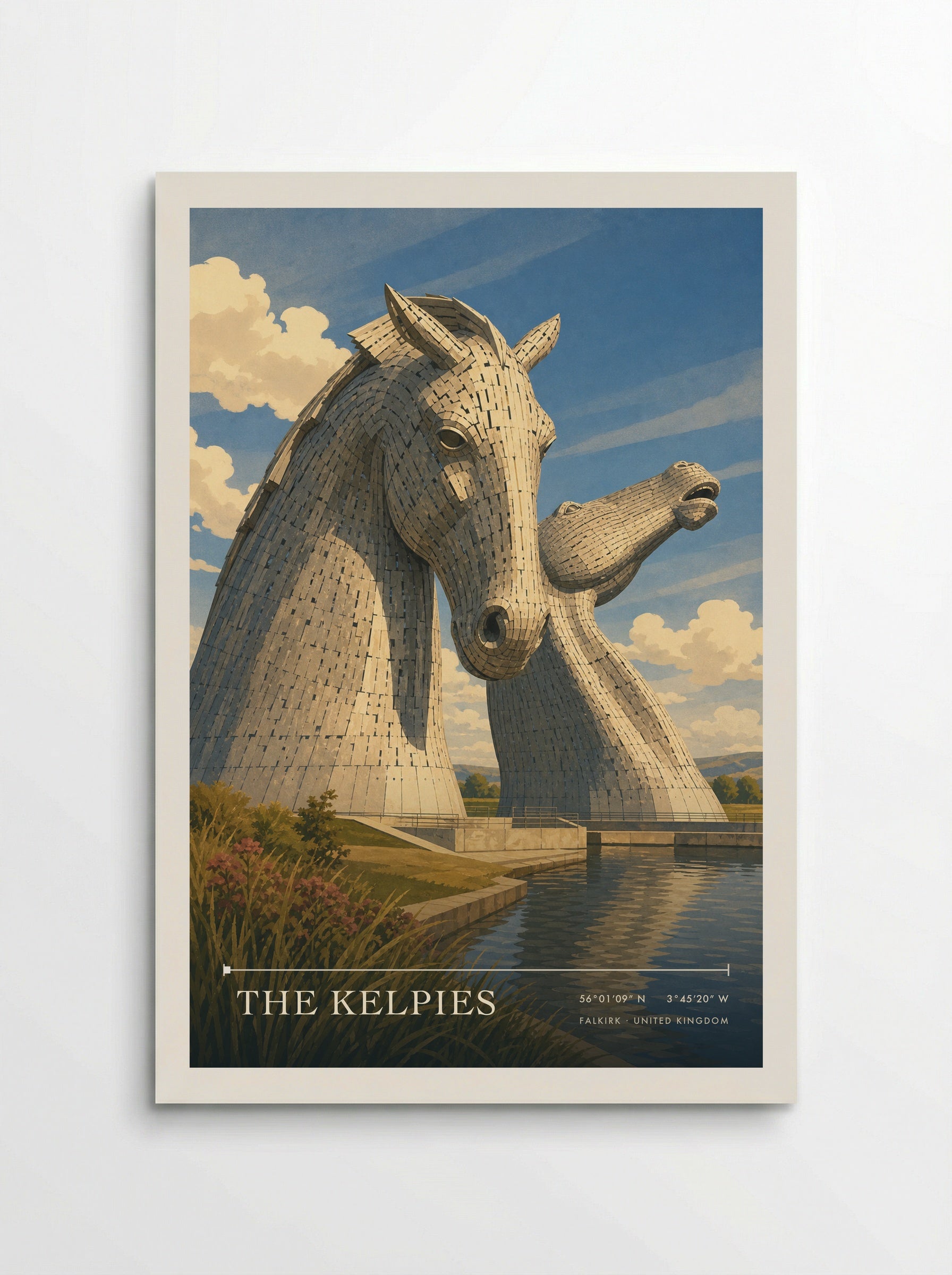 The Kelpies Falkirk United Kingdom Travel Poster - Poster