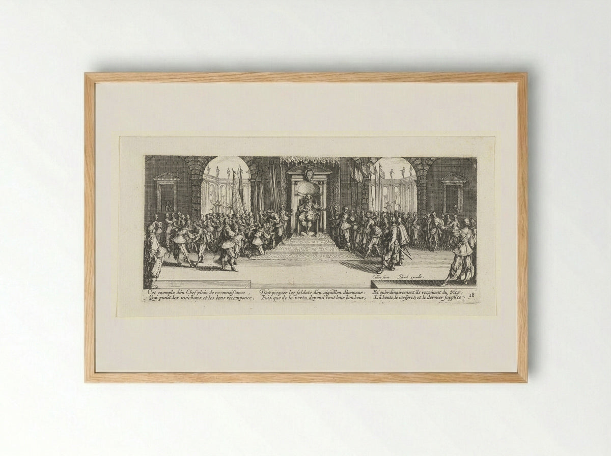 The King Distributing Awards - Jacques Callot - Framed Print Wood