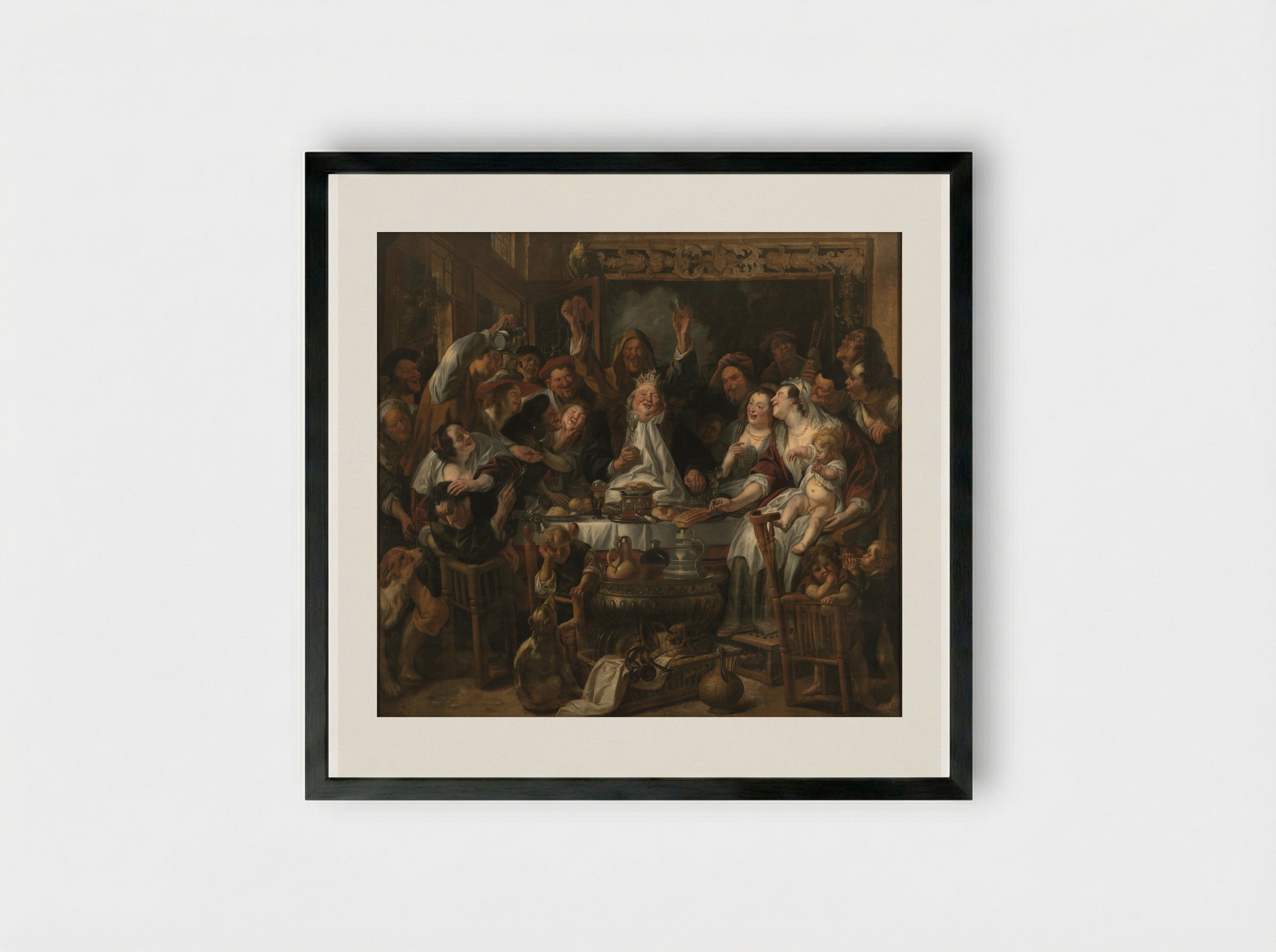 The King Drinks - Jacob Jordaens - Framed Print Black