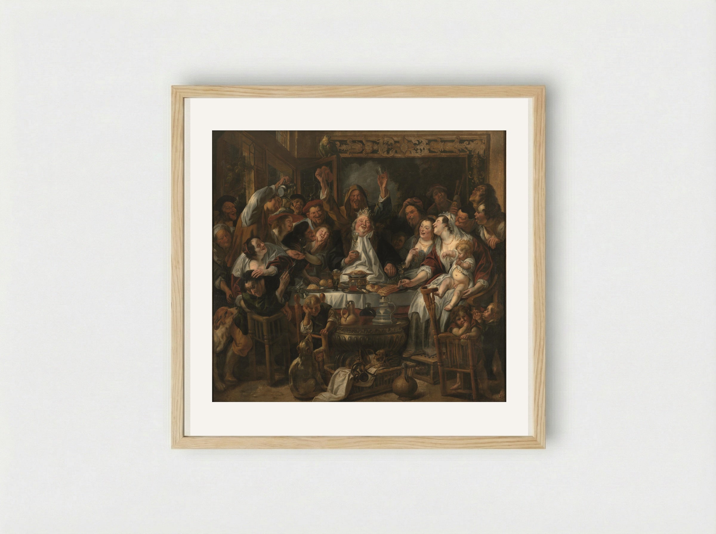 The King Drinks - Jacob Jordaens - Framed Print Wood