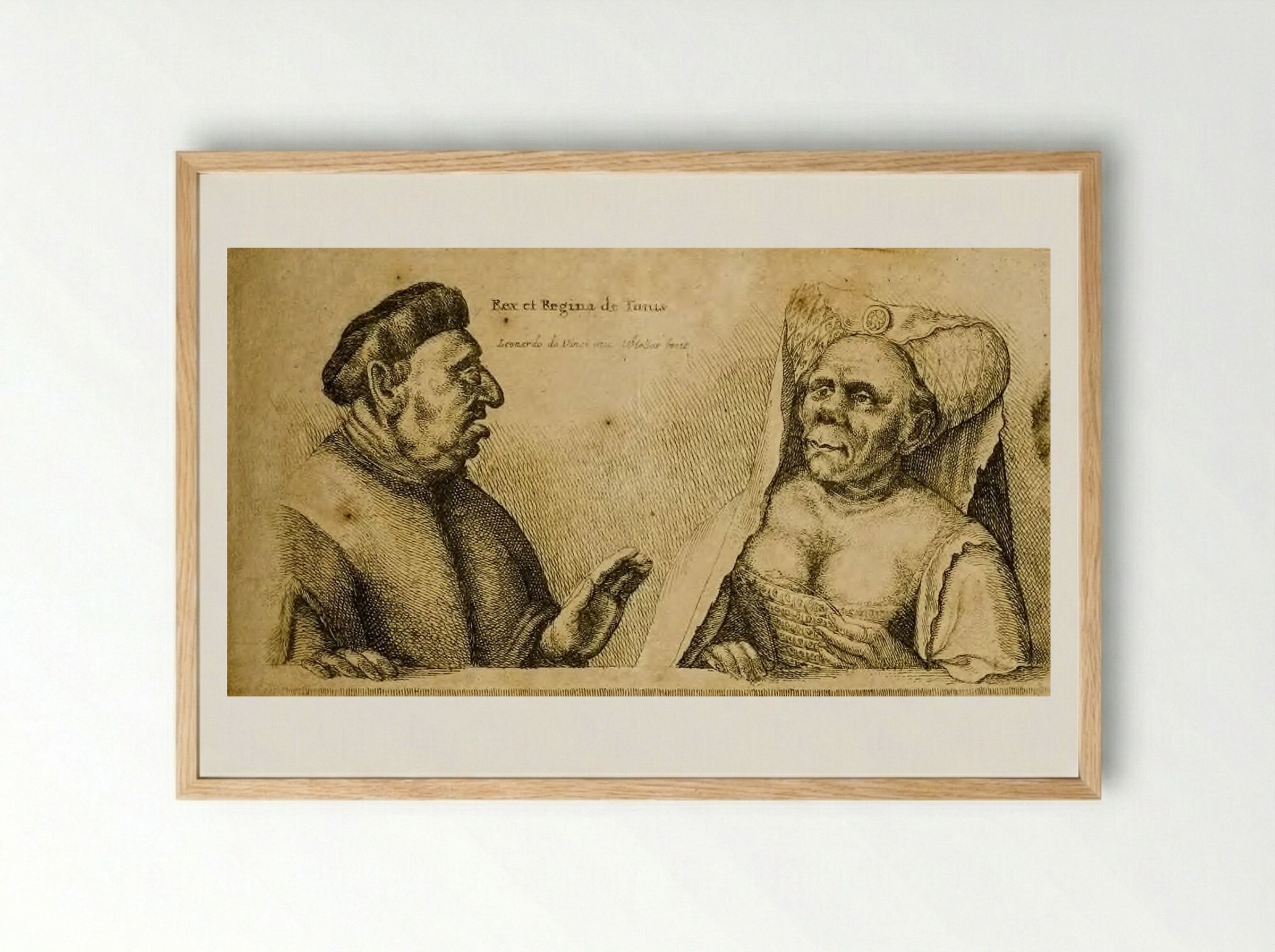 The King and Queen of Tunis - Wenceslaus Hollar - Framed Print Wood