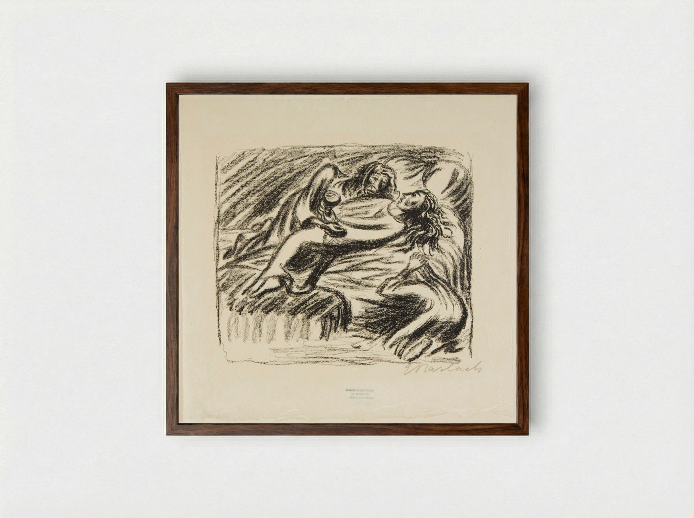 The King in Thule 1 - Ernst Barlach - Framed Print Dark Wood
