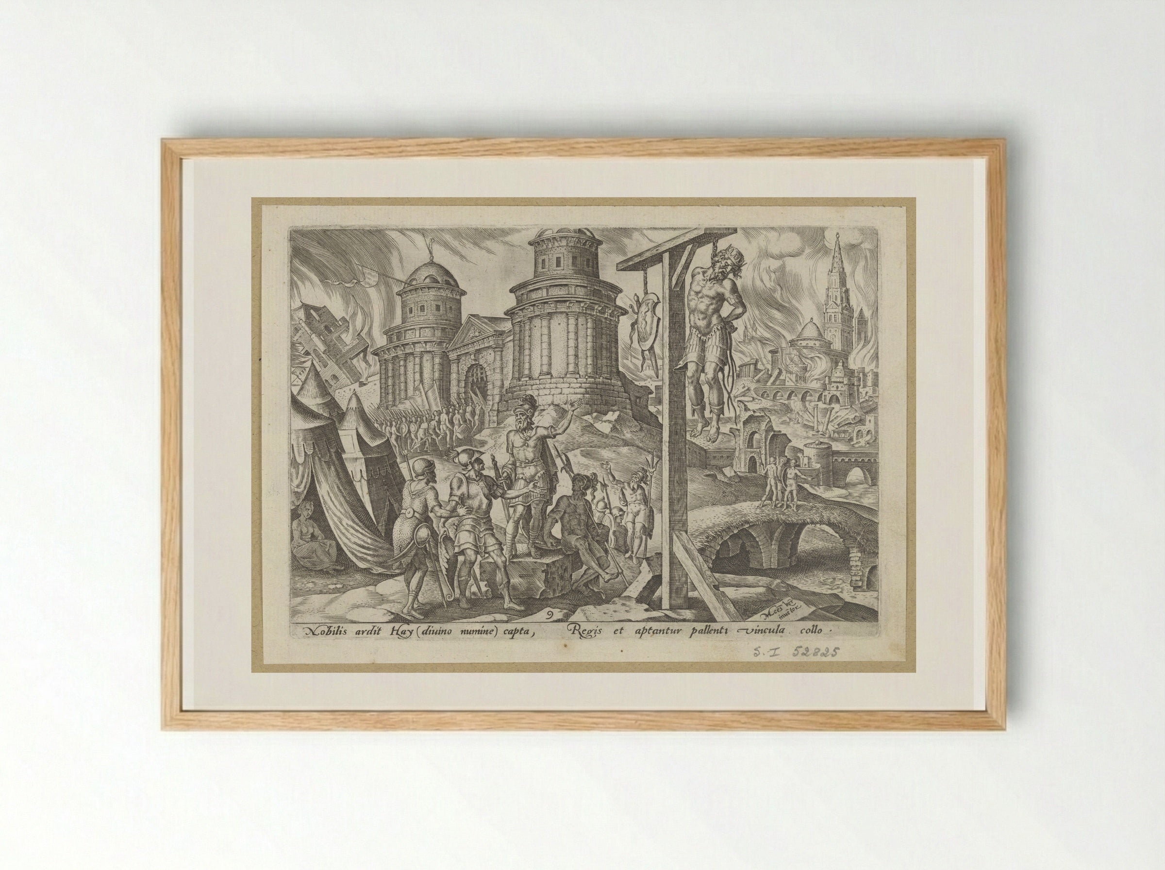 The King of Ai Hanged - Philips Galle - Framed Print Wood