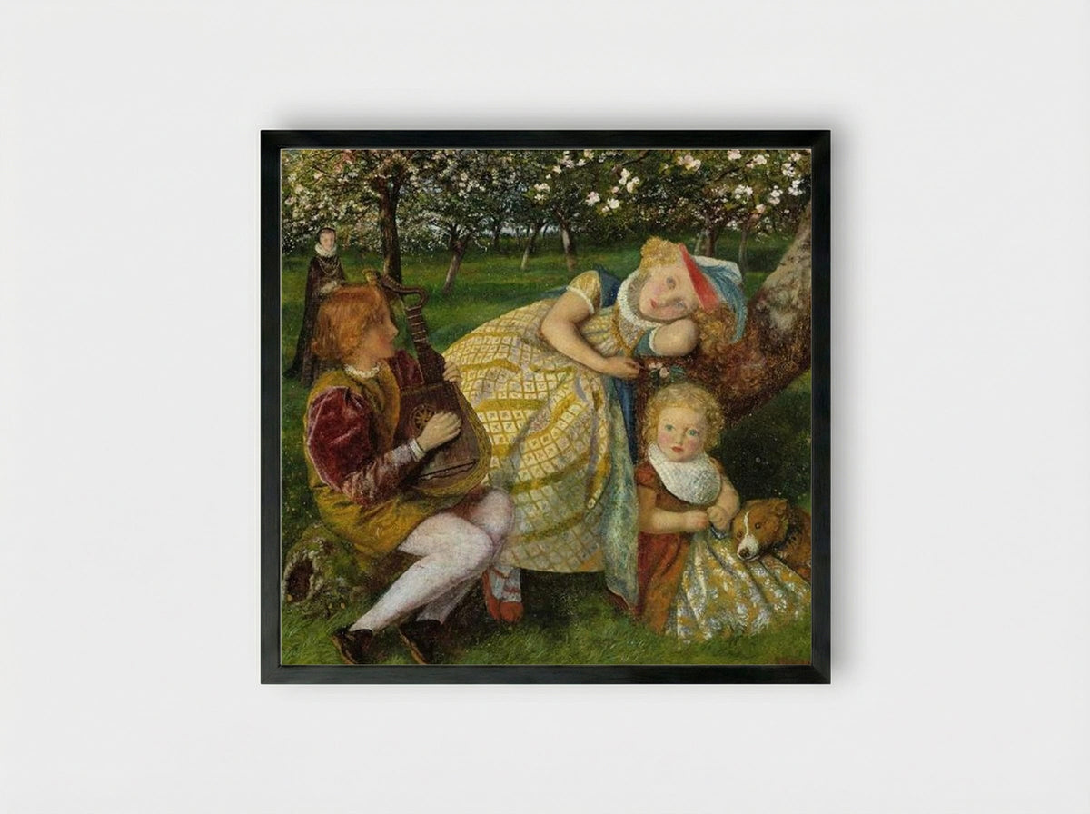 The King's Orchard - Arthur Hughes - Framed Print Black