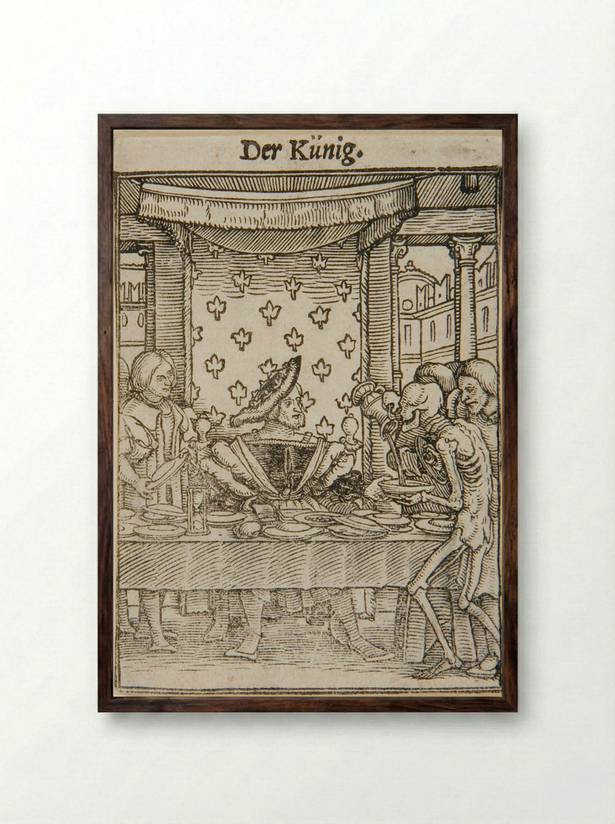 The King - Hans Holbein the Younger - Framed Print Dark Wood