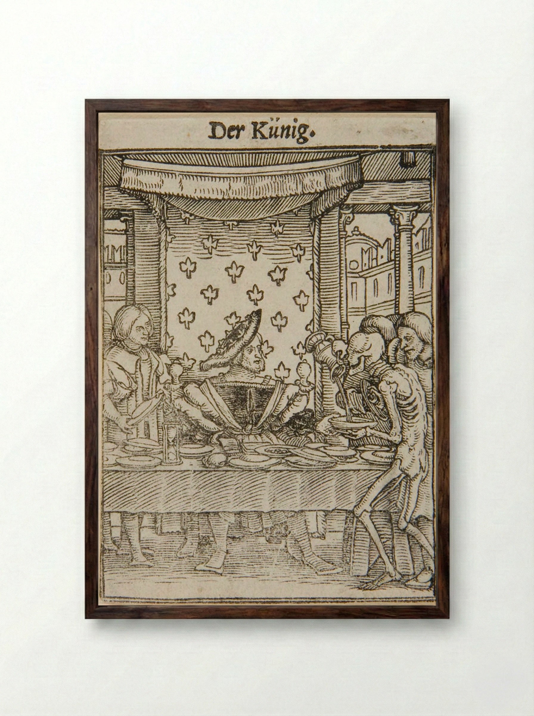 The King - Hans Holbein the Younger - Framed Print Dark Wood