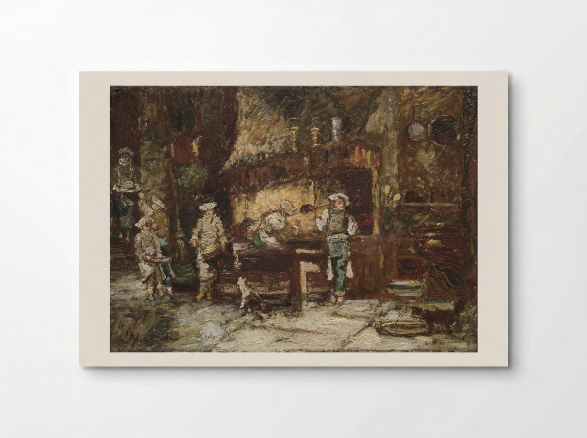 The Kitchen of the Rôtisserie des Deux Paons - Adolphe Monticelli - Poster