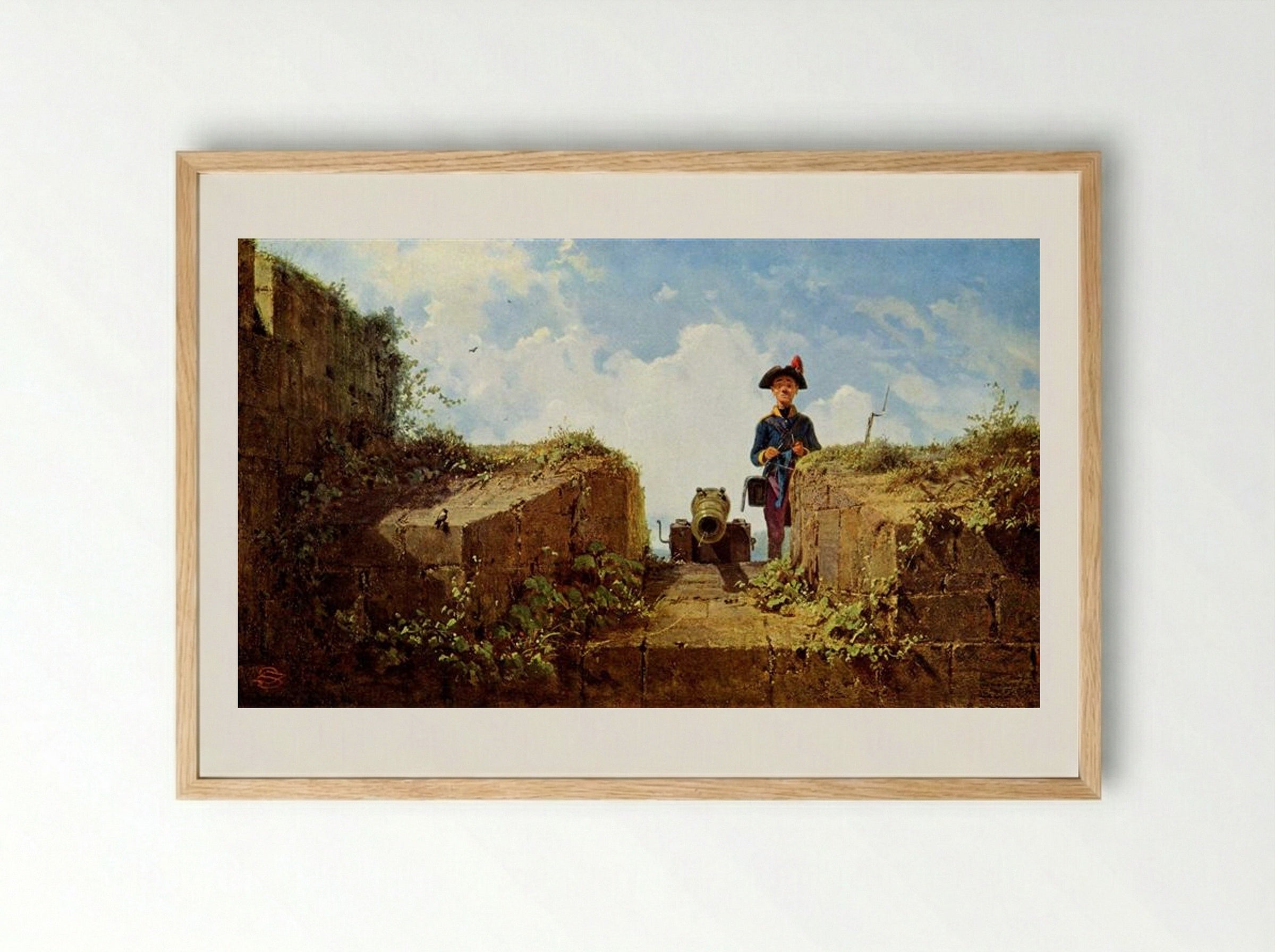 The Knitting Outpost - Carl Spitzweg - Framed Print Wood