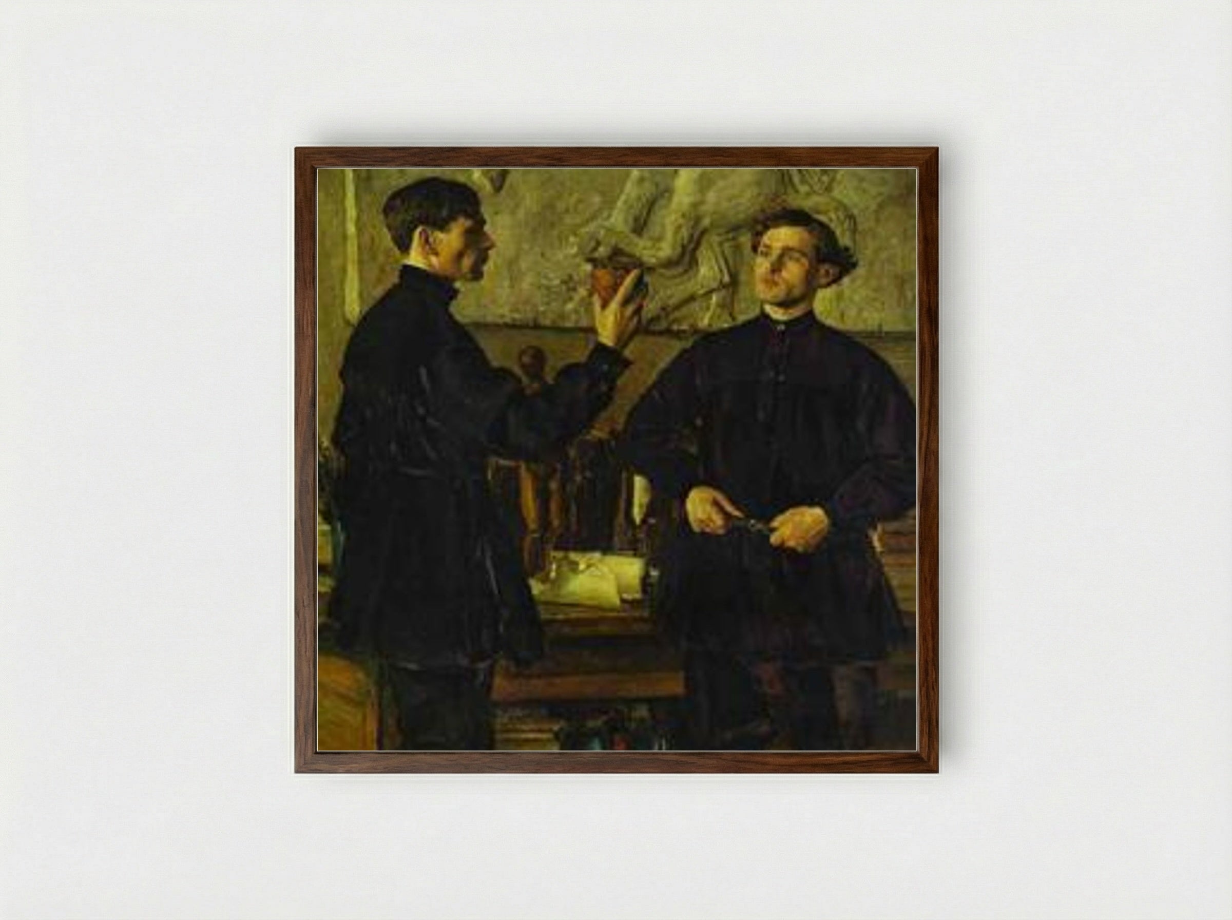The Korin Brothers - Mikhail Nesterov - Framed Print Dark Wood