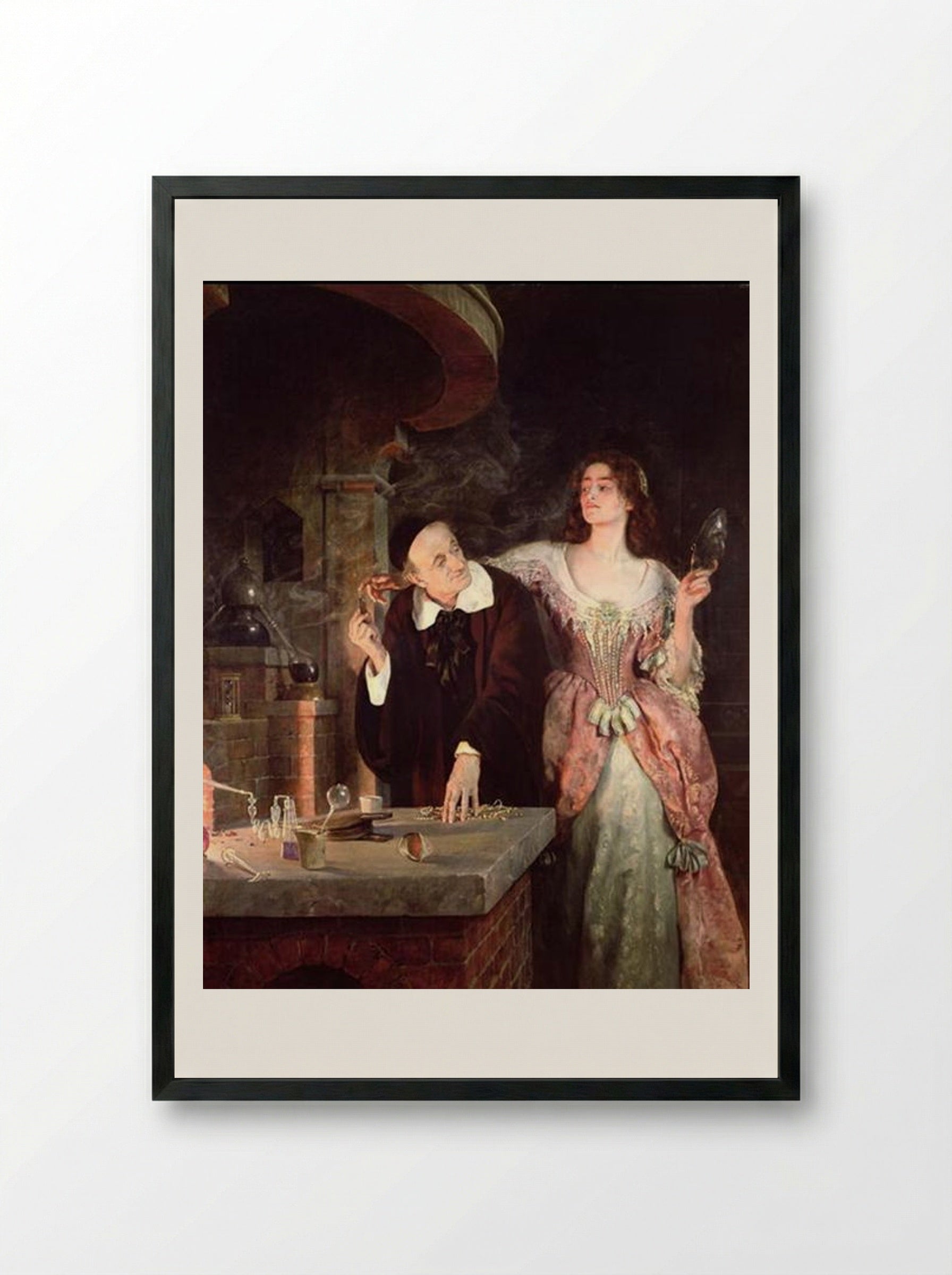 The Laboratory - John Collier - Framed Print Black