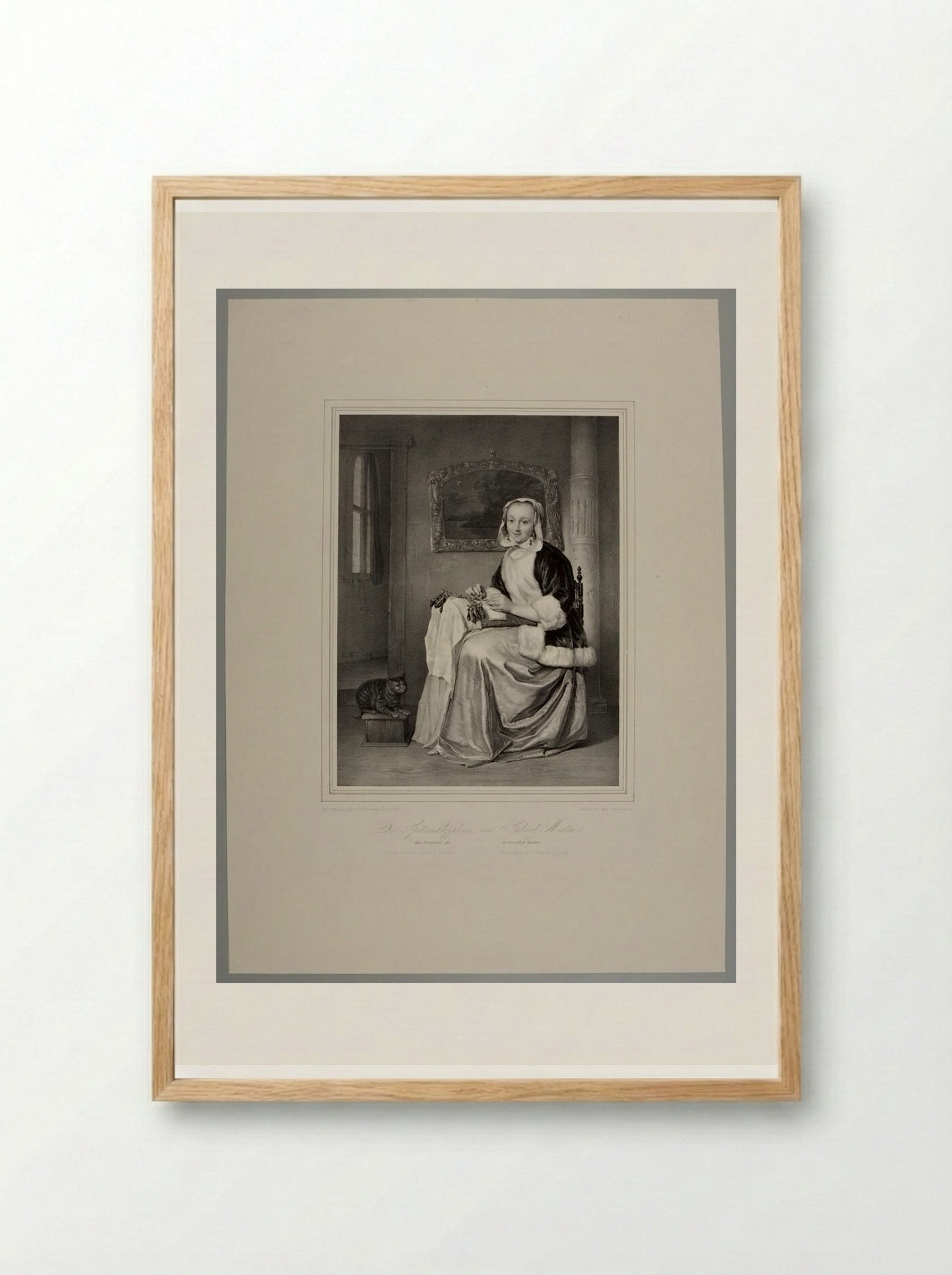The Lace-Maker - Franz Hanfstaengl - Framed Print Wood