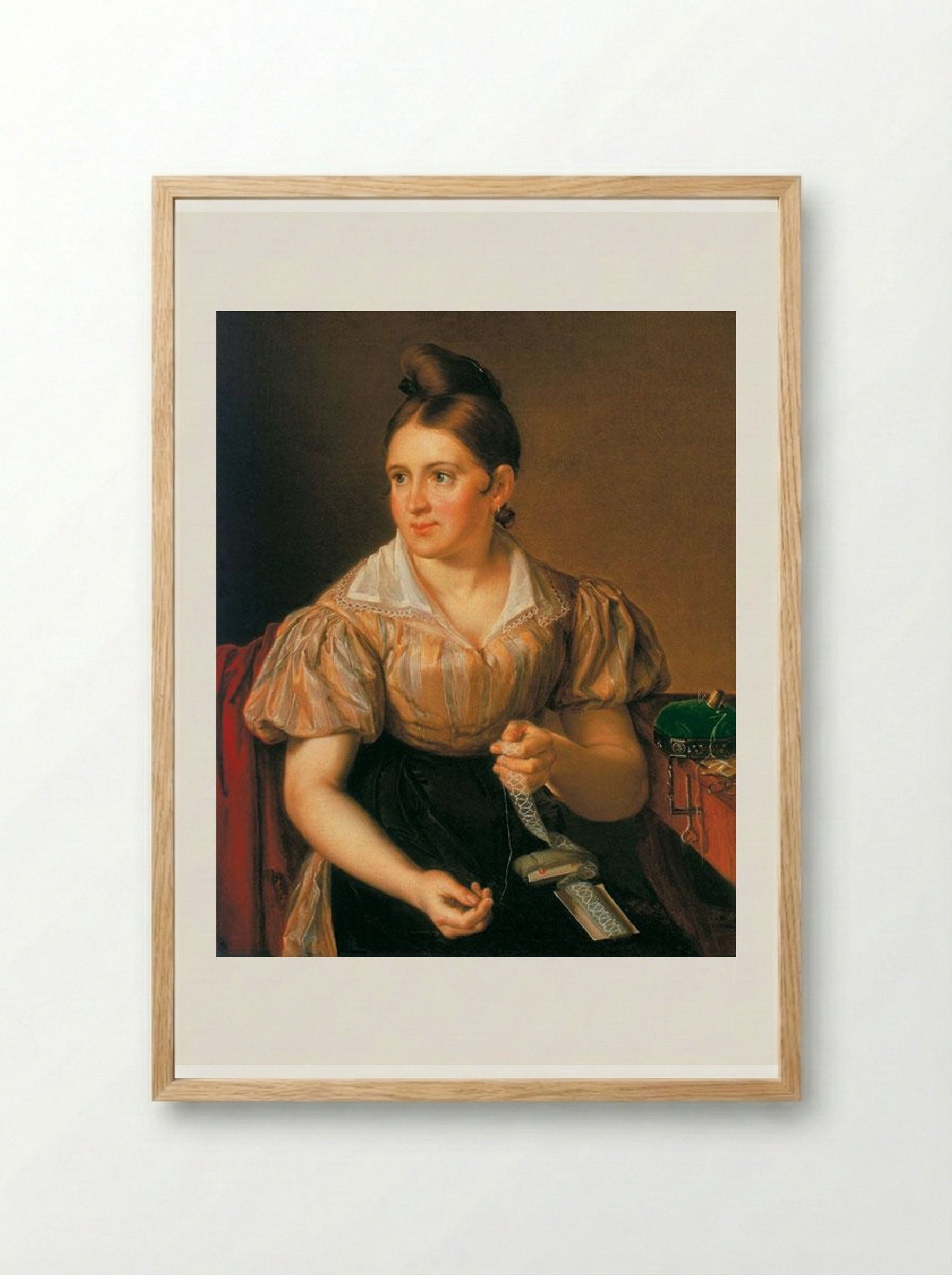 The Lace Maker - Vasily Tropinin - Framed Print Wood