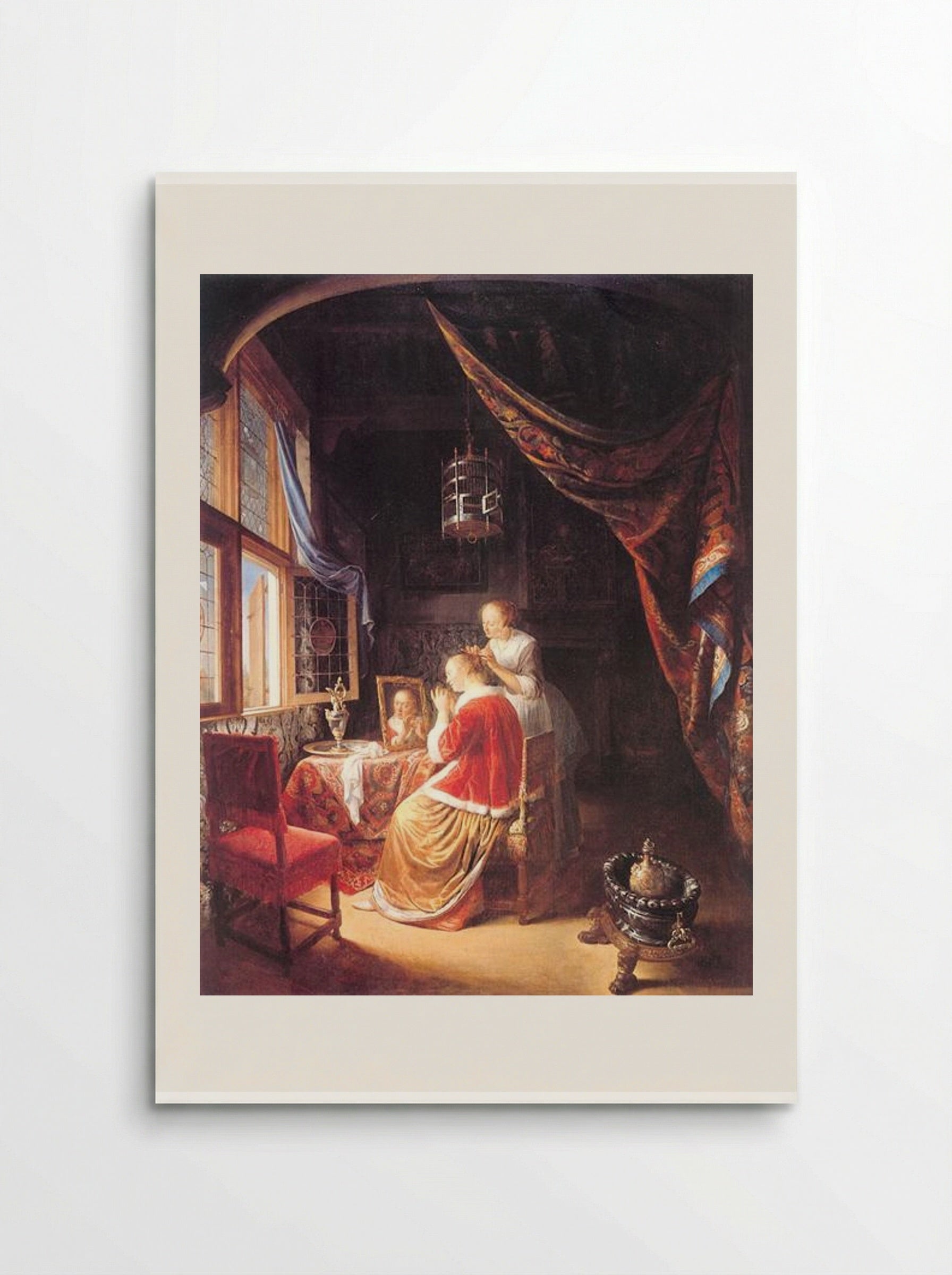 The Lady at Her Dressing Table - Gerrit Dou - Poster