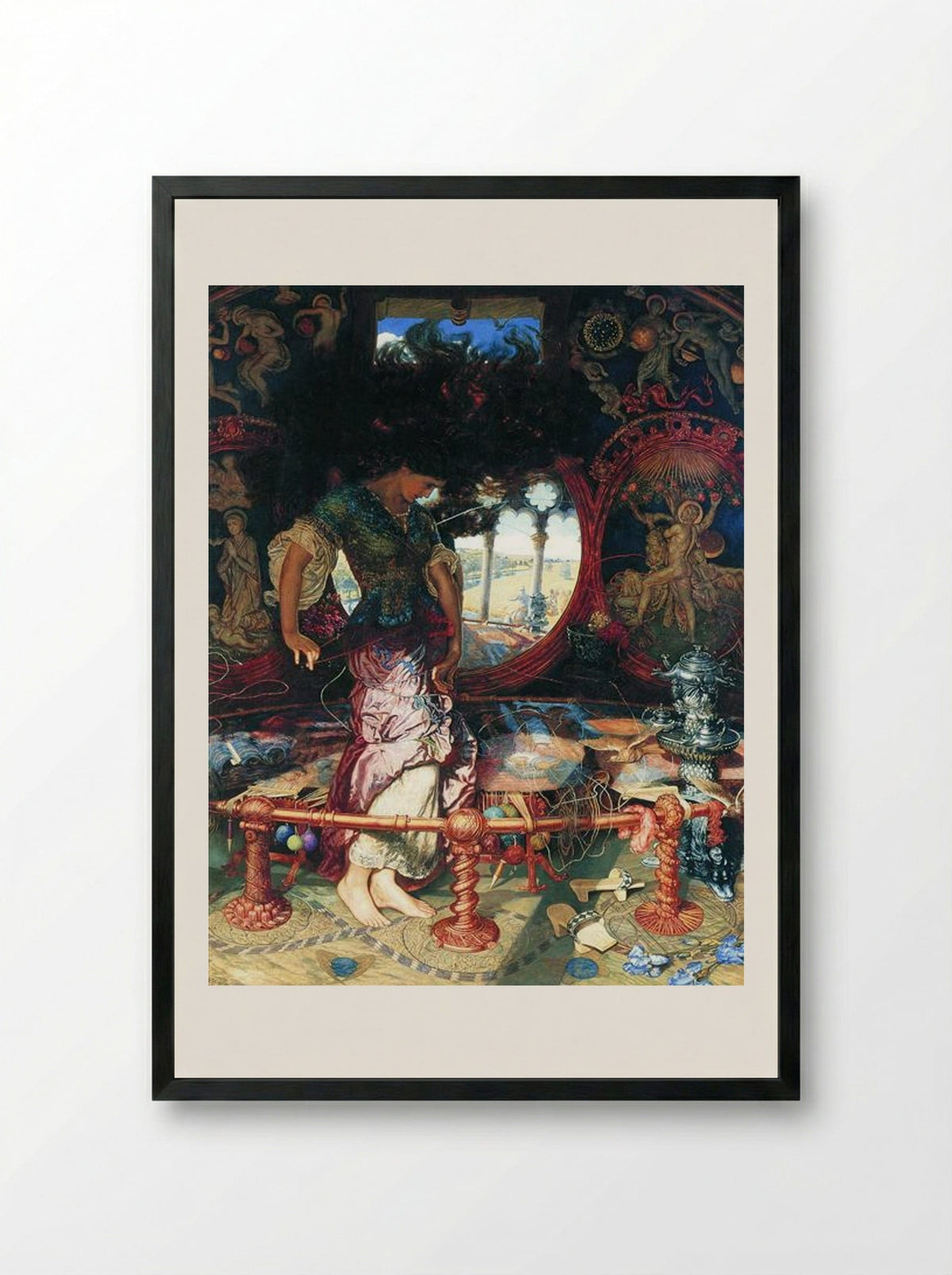 The Lady of Shalott - William Holman Hunt - Framed Print Black