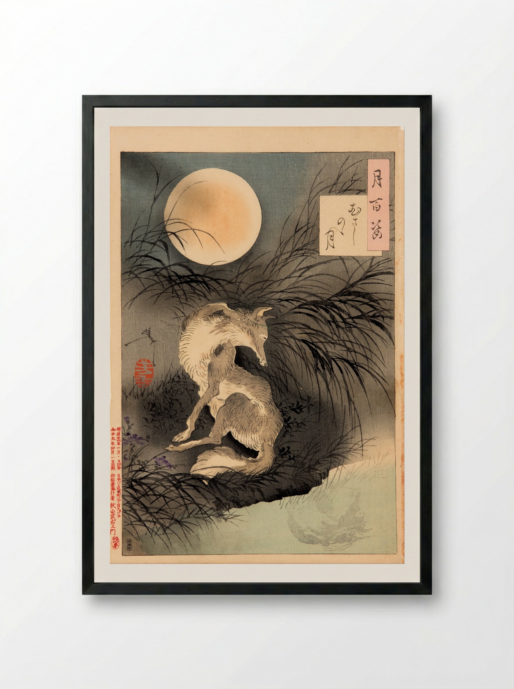 The Lady of the Evening Faces - Tsukioka Yoshitoshi - Framed Print Black