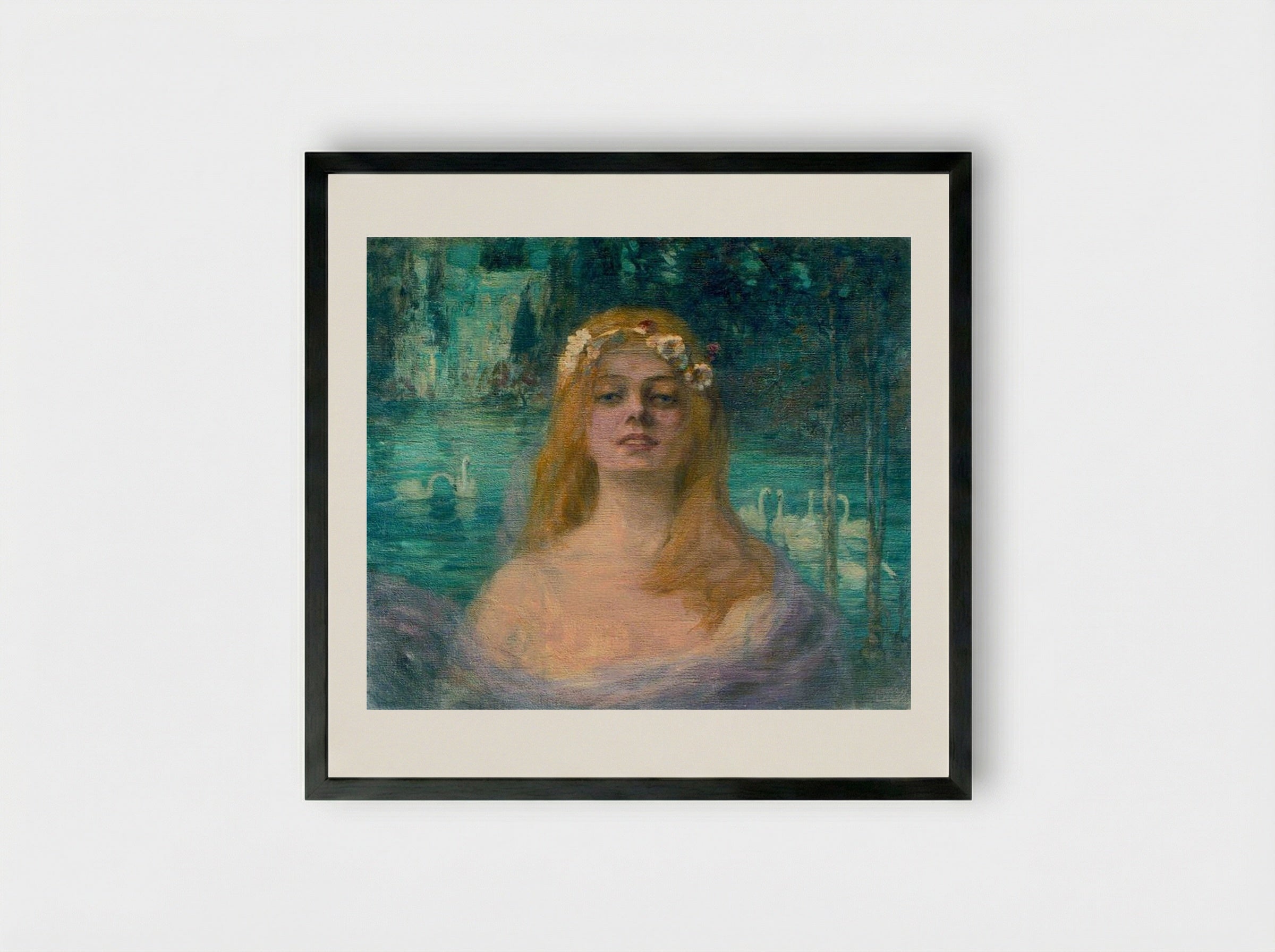 The Lake Fairy - Kimon Loghi - Framed Print Black