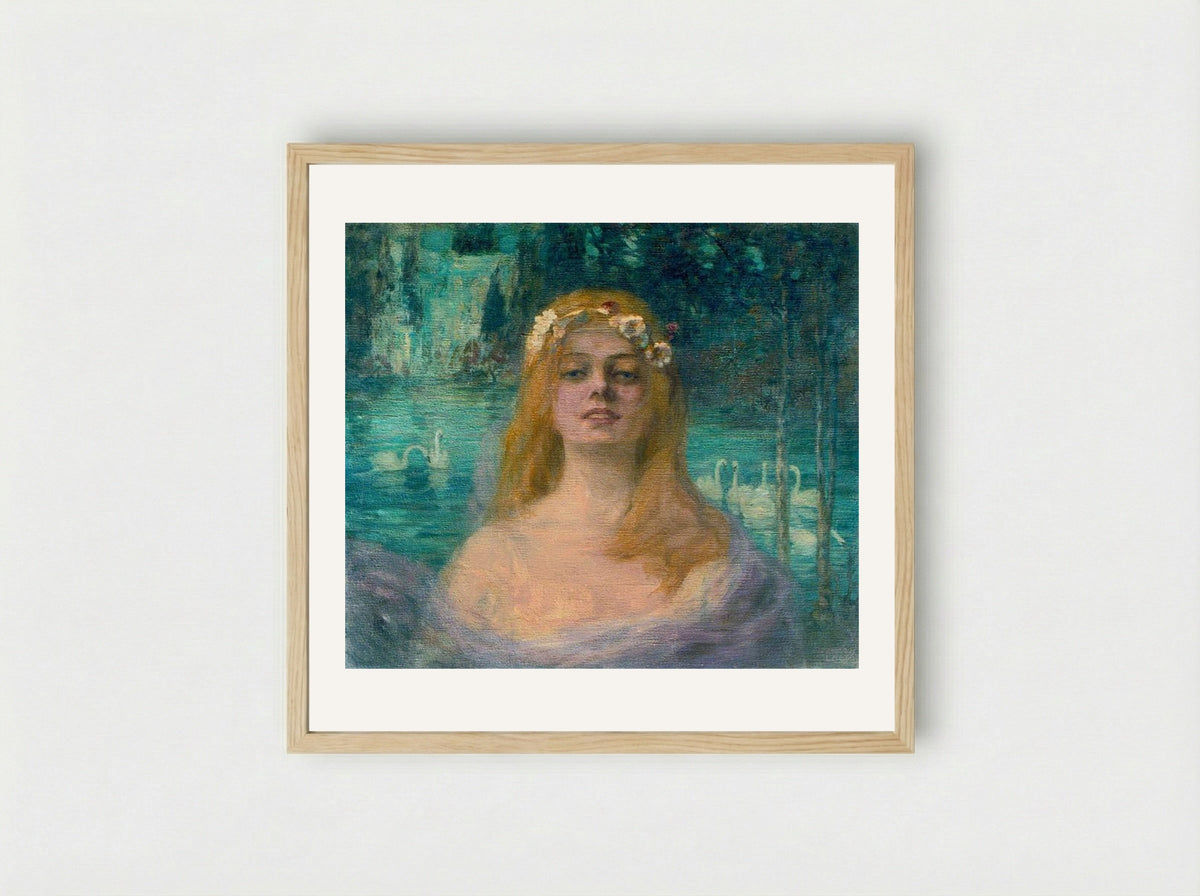 The Lake Fairy - Kimon Loghi - Framed Print Wood