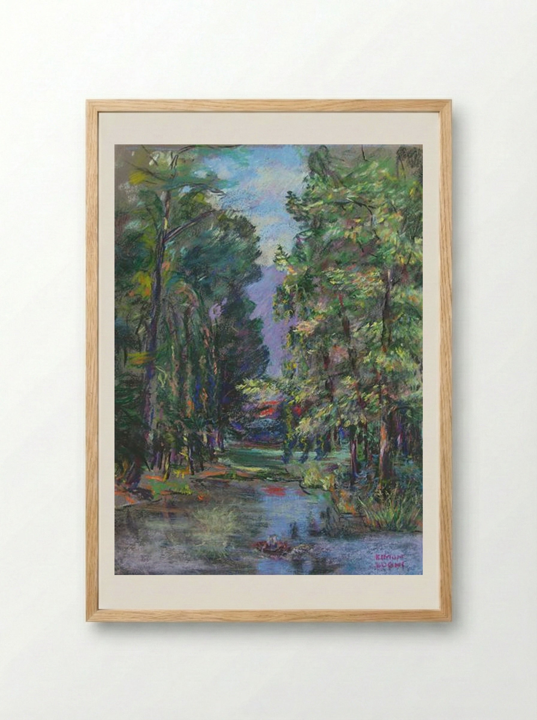 The Lake in the Forest - Kimon Loghi - Framed Print Wood
