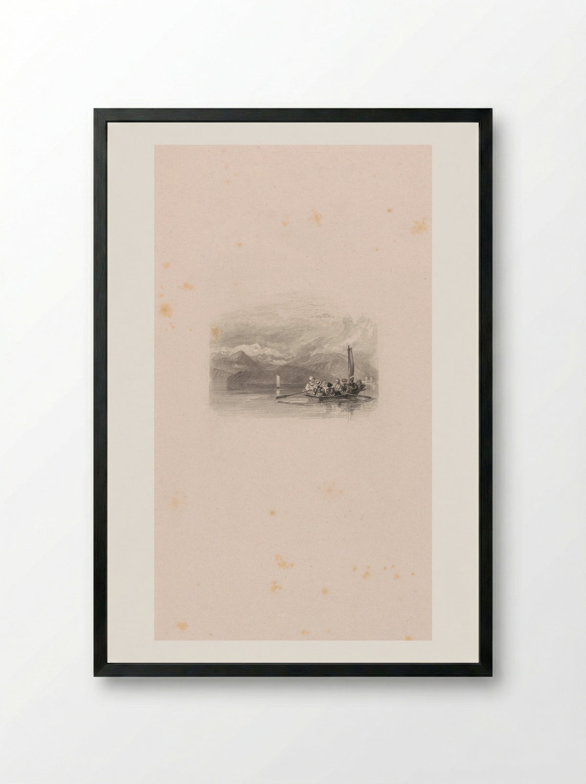 The Lake of Geneva - Edward Goodall - Framed Print Black