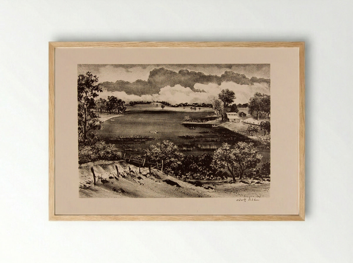 The Lake - Adolph Dehn - Framed Print Wood