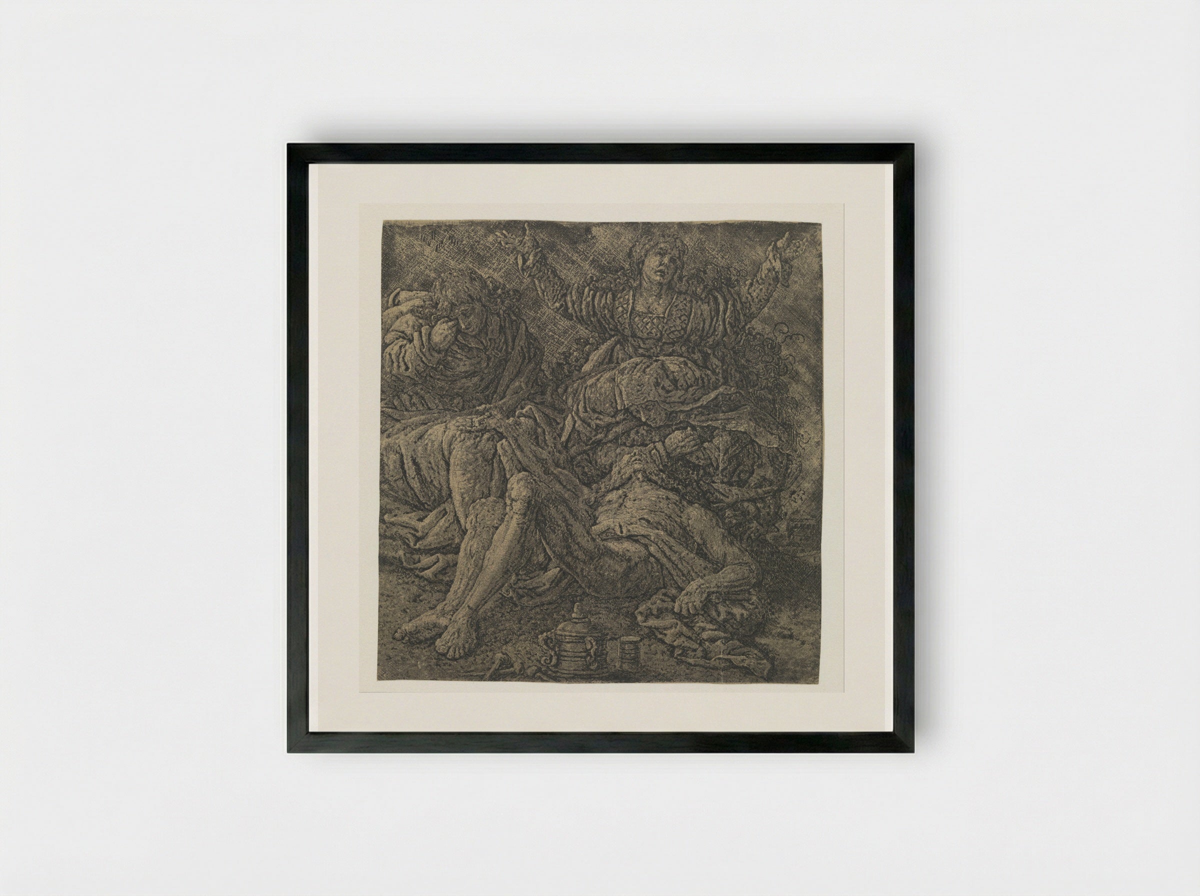 The Lamentation of Christ - Hercules Segers - Framed Print Black