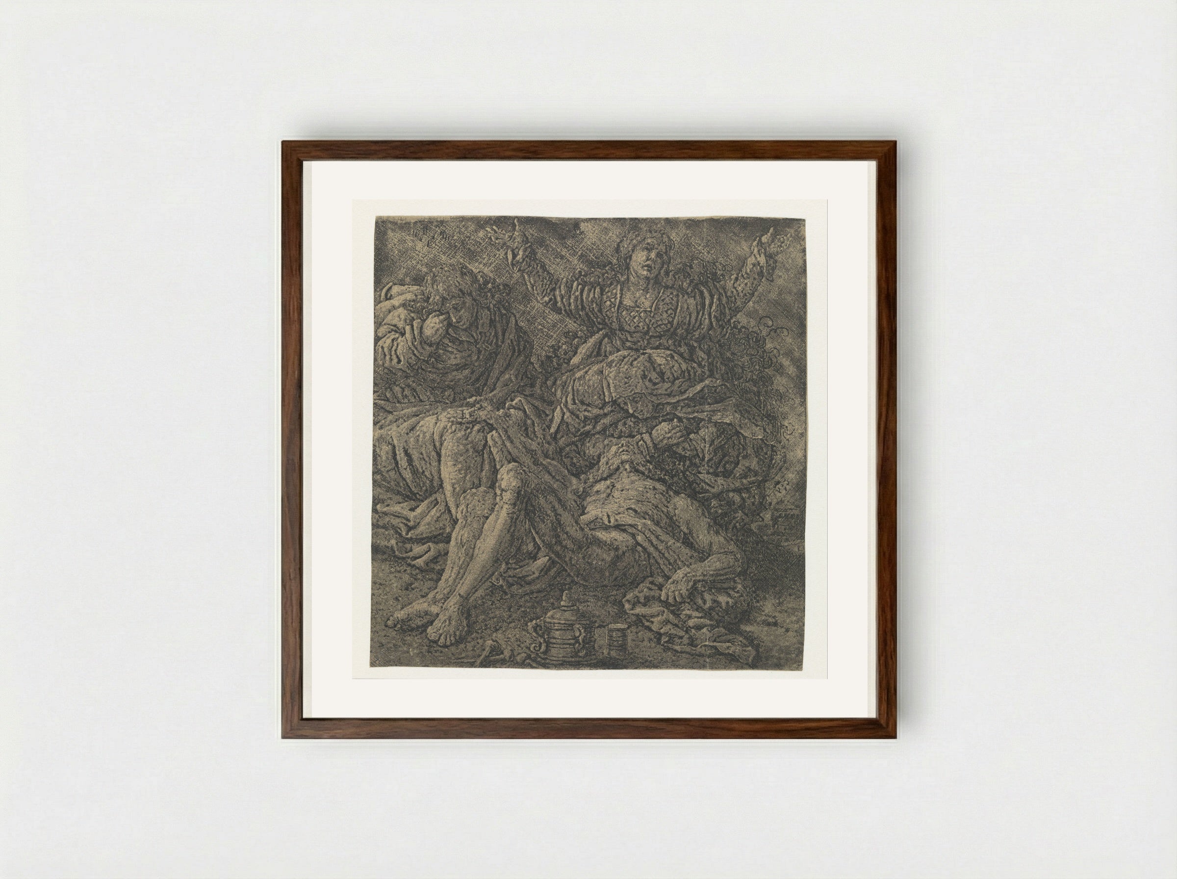 The Lamentation of Christ - Hercules Segers - Framed Print Dark Wood