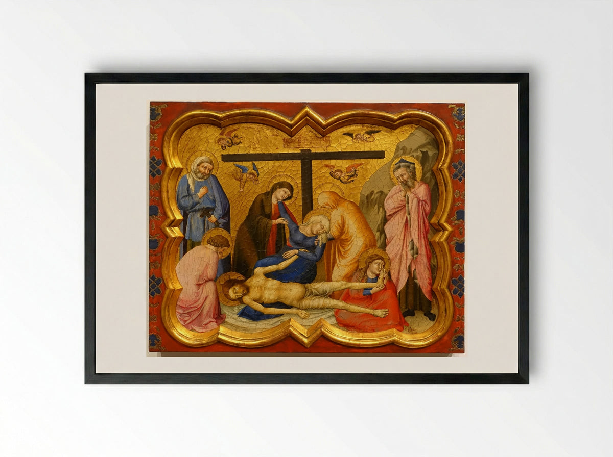 The Lamentation over the Dead Christ - Master of the Fogg Pietà - Framed Print Black