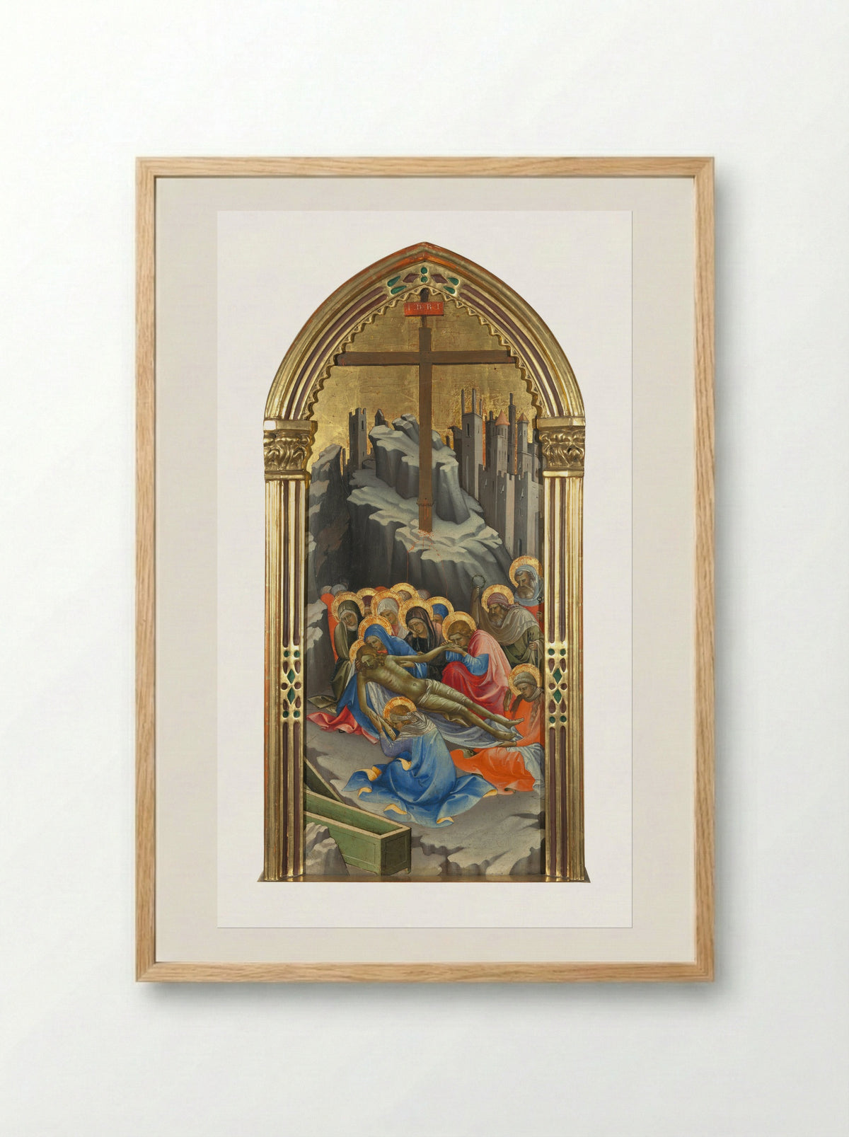 The Lamentation over the Dead Christ - Lorenzo Monaco - Framed Print Wood