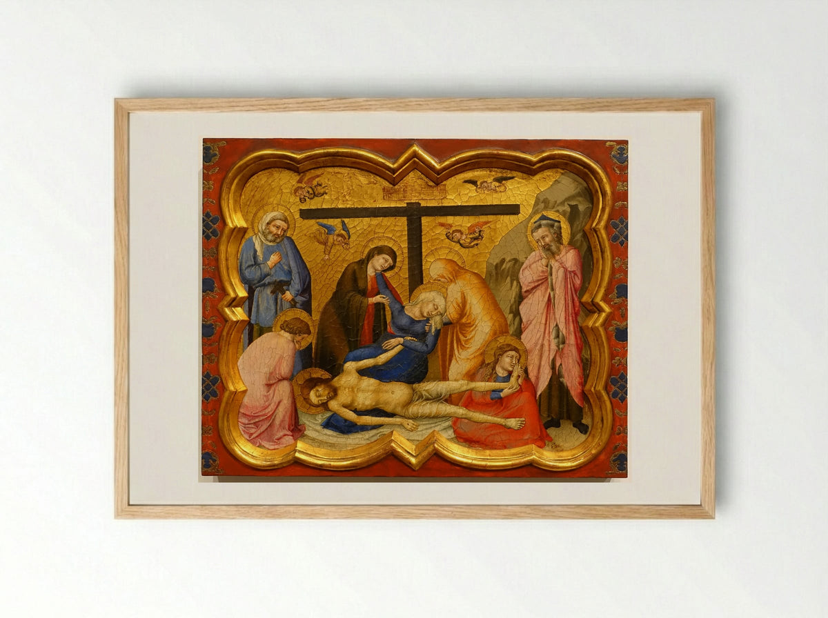 The Lamentation over the Dead Christ - Master of the Fogg Pietà - Framed Print Wood