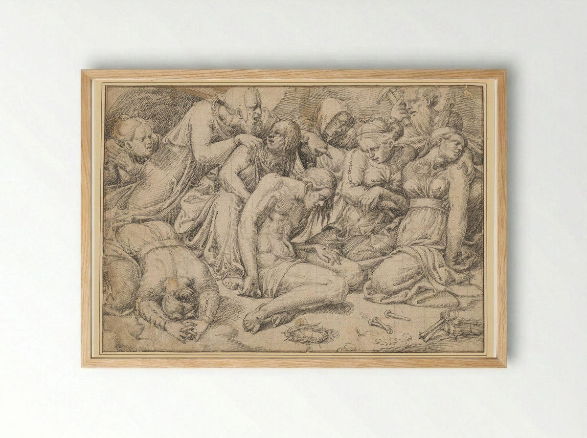 The Lamentation - Jan Cornelisz. Vermeyen - Framed Print Wood