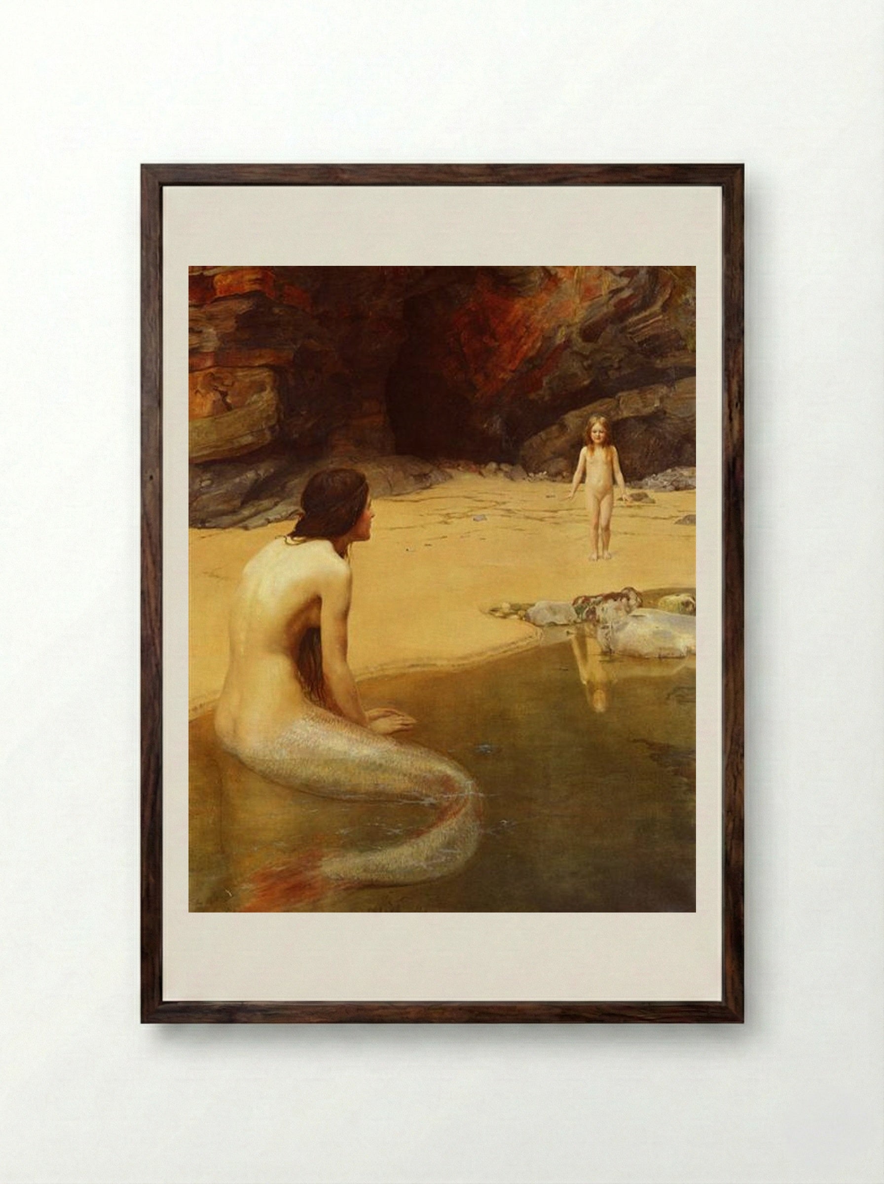 The Land Baby - John Collier - Framed Print Dark Wood